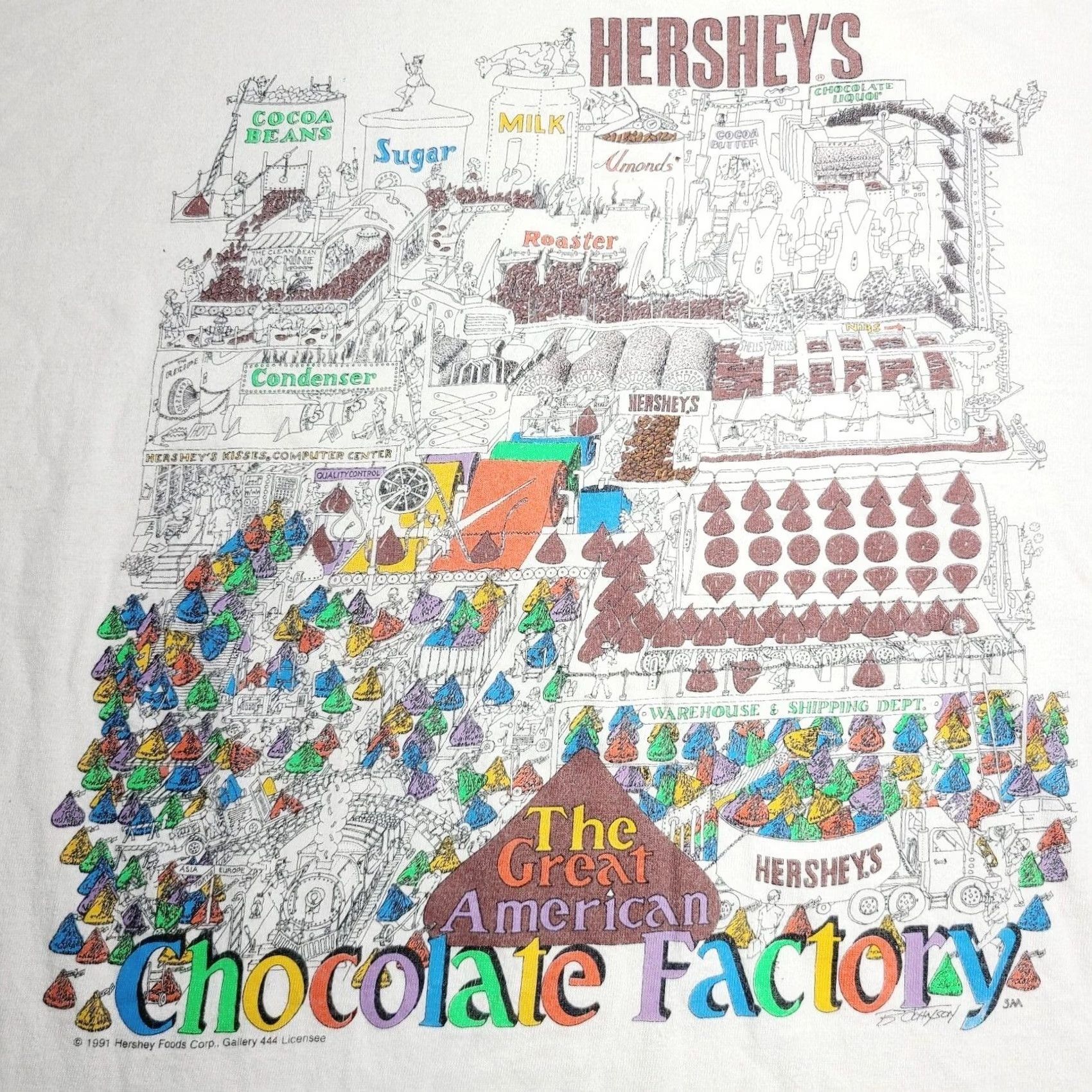 Jerzees VINTAGE 1991 Jerzees Hersey's The Great American Chocolate Factory T-Shirt Men's XL Size US XL / EU 56 / 4 - 2 Thumbnail