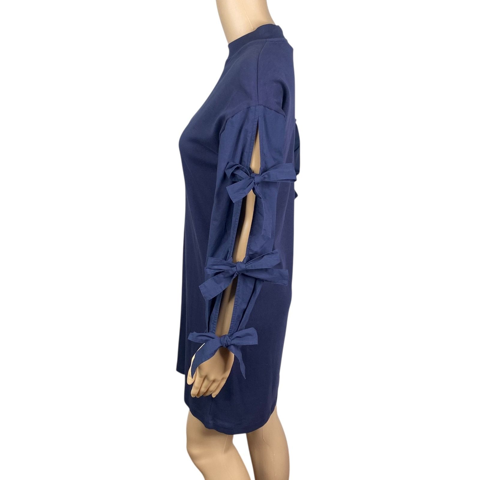 Tory Burch Tory Burch Emilia Navy Blue Bows Shift Dress SZ XS Size XS / US 0-2 / IT 36-38 - 7 Thumbnail