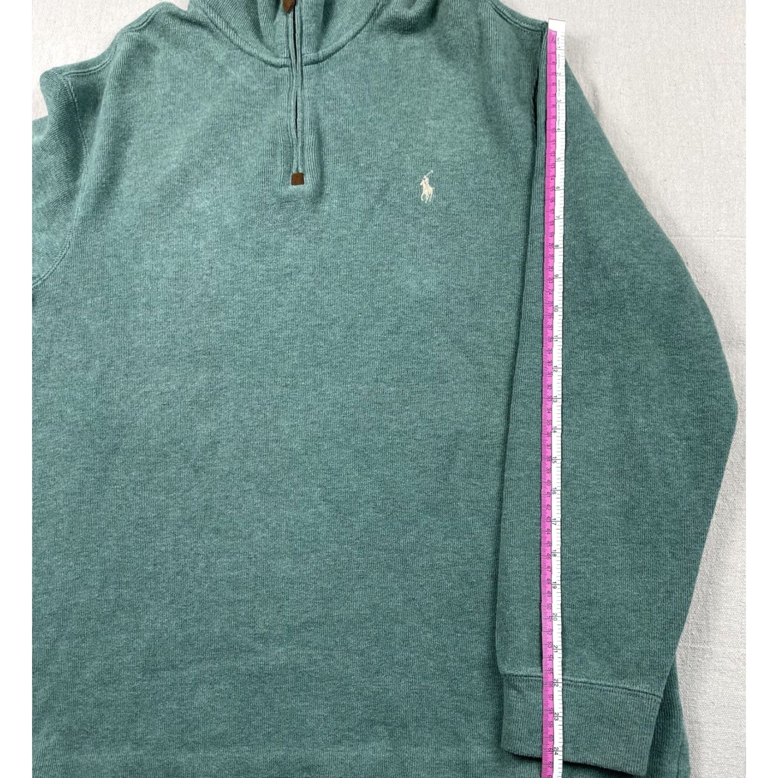 Polo Ralph Lauren VINTAGE Polo Ralph Lauren Sweater Shirt XL Men 1/4 Zip Pullover Pony Logo Green Cotton Knit Size US XL / EU 56 / 4 - 5 Thumbnail