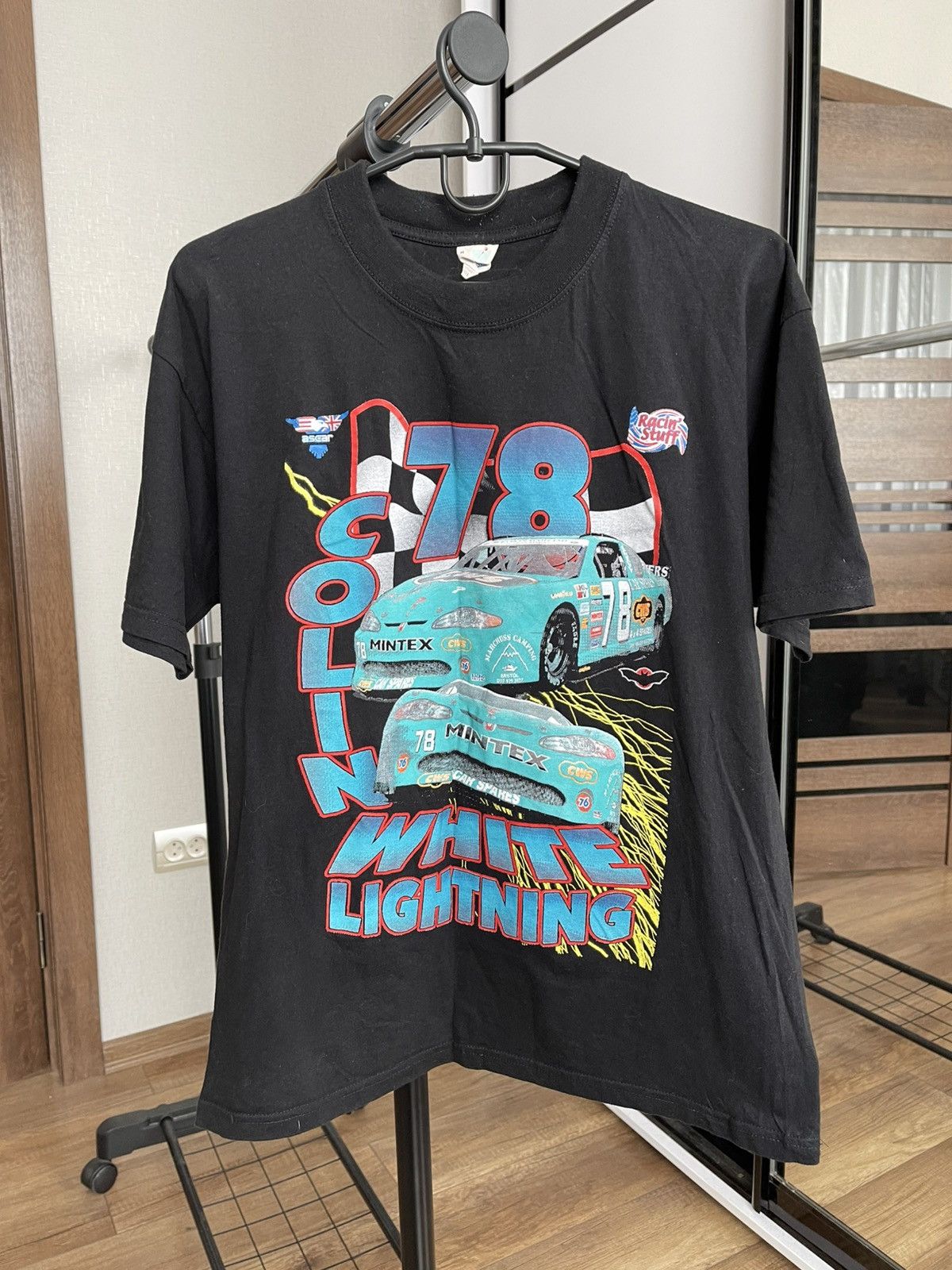 NASCAR Collin White Lightning Vintage Racing T-Shirt Tee 90s Size US M / EU 48-50 / 2 - 3 Thumbnail