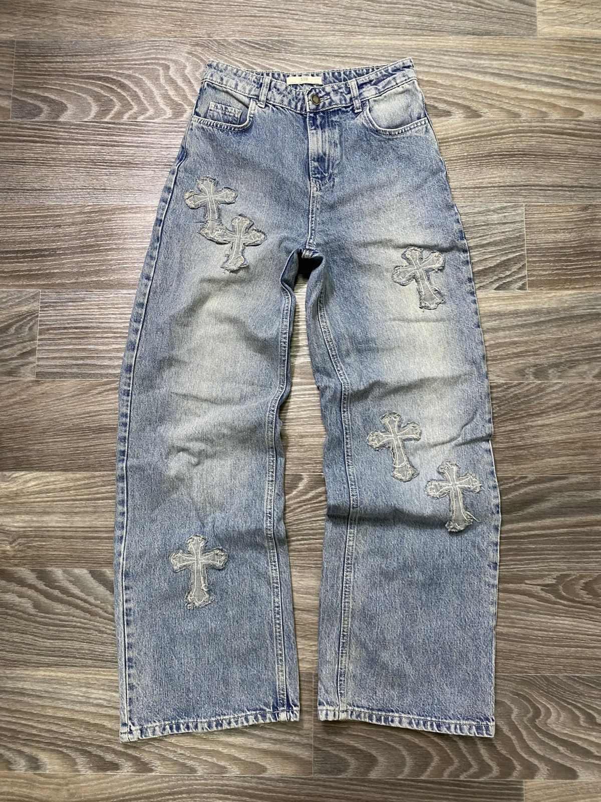 Japanese Brand × Vintage Distressed denim crash pants Y2K baggy Size US 28 / EU 44 - 1 Thumbnail
