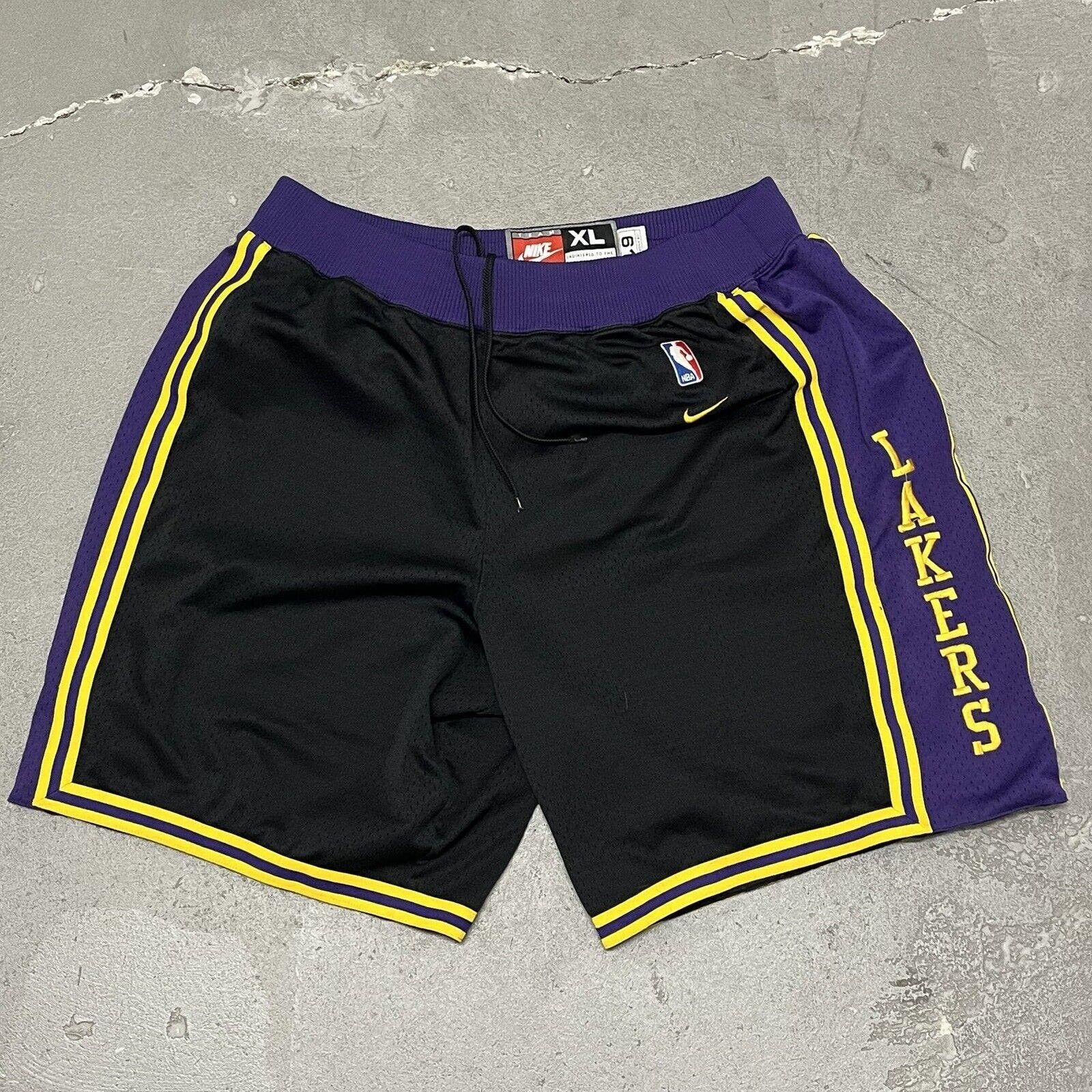 Image of Hype x Nike VTG 1990’S Nike Authentic Lakers 1961 Retro Shorts XL in Black, Men's (Size 36)