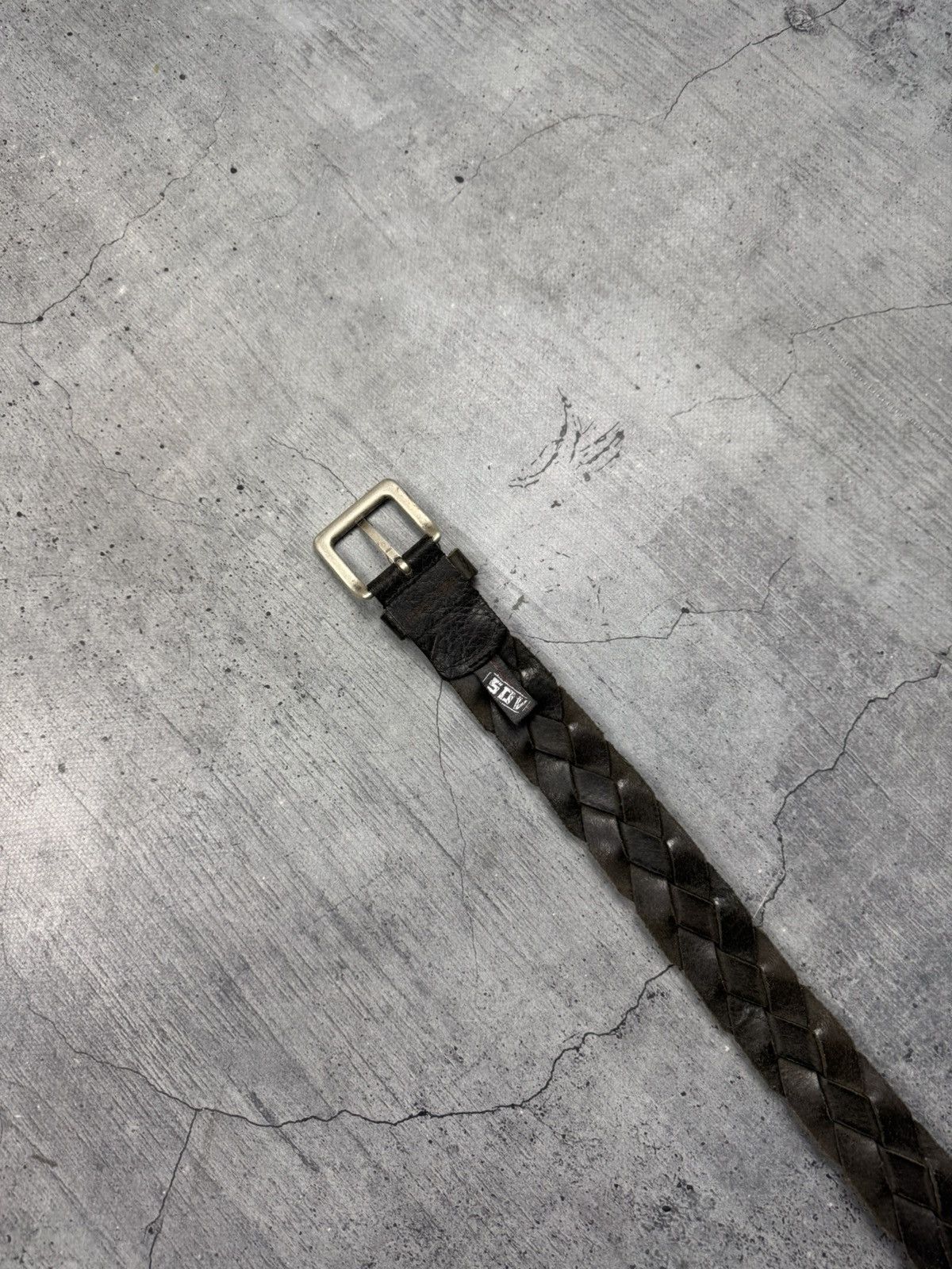 Genuine Leather Y2K Avant Garde textured Japanese real leather belt OS 113cm Size ONE SIZE - 5 Thumbnail