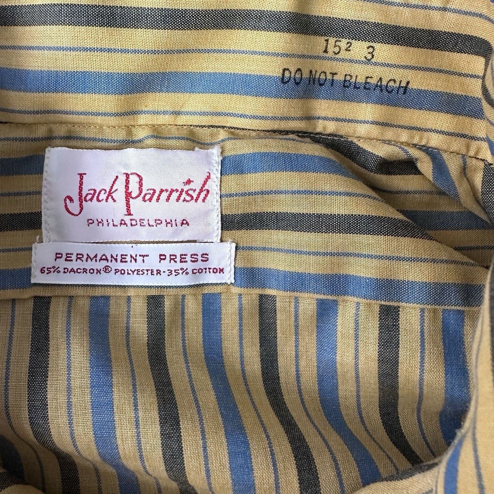 Other VTG Jack Parrish Shirt Men 15.5 Yellow Stripe Pointed Dagger Size US M / EU 48-50 / 2 - 6 Thumbnail