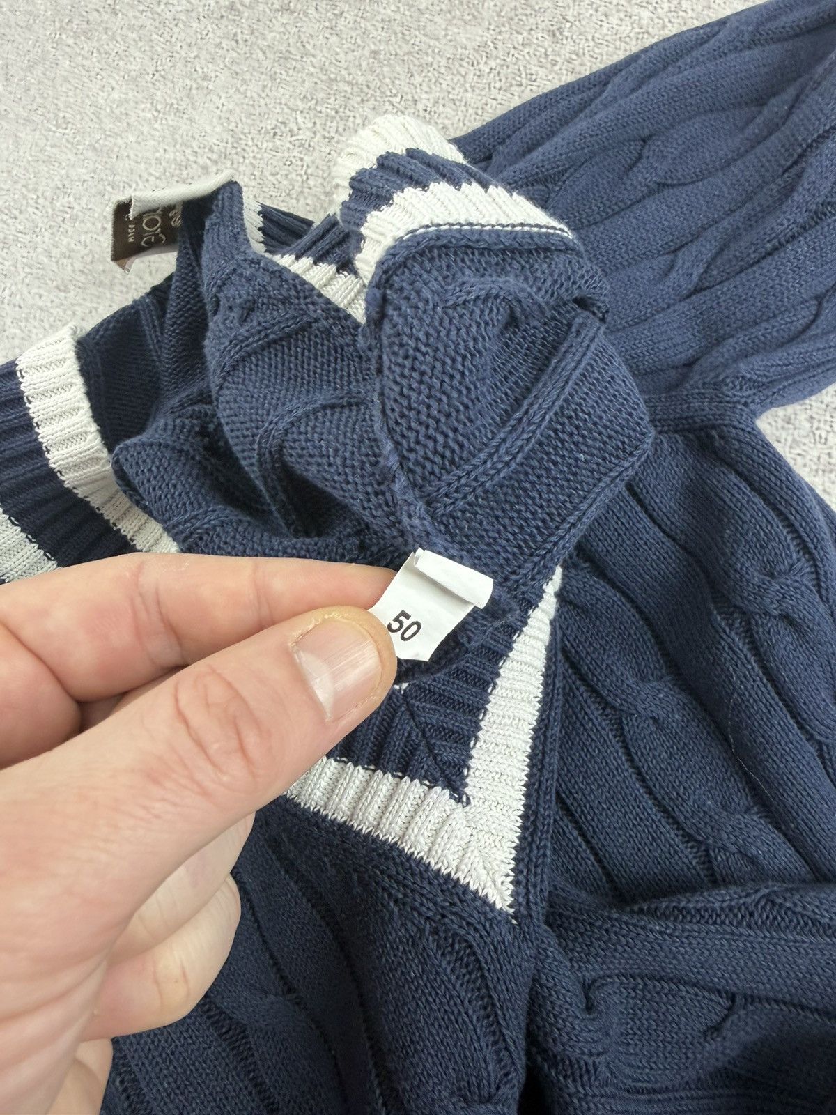 Gran Sasso Gran Sasso Oraganic Cotton V-Neck Knit Sweater Size 50 Size US M / EU 48-50 / 2 - 9 Thumbnail