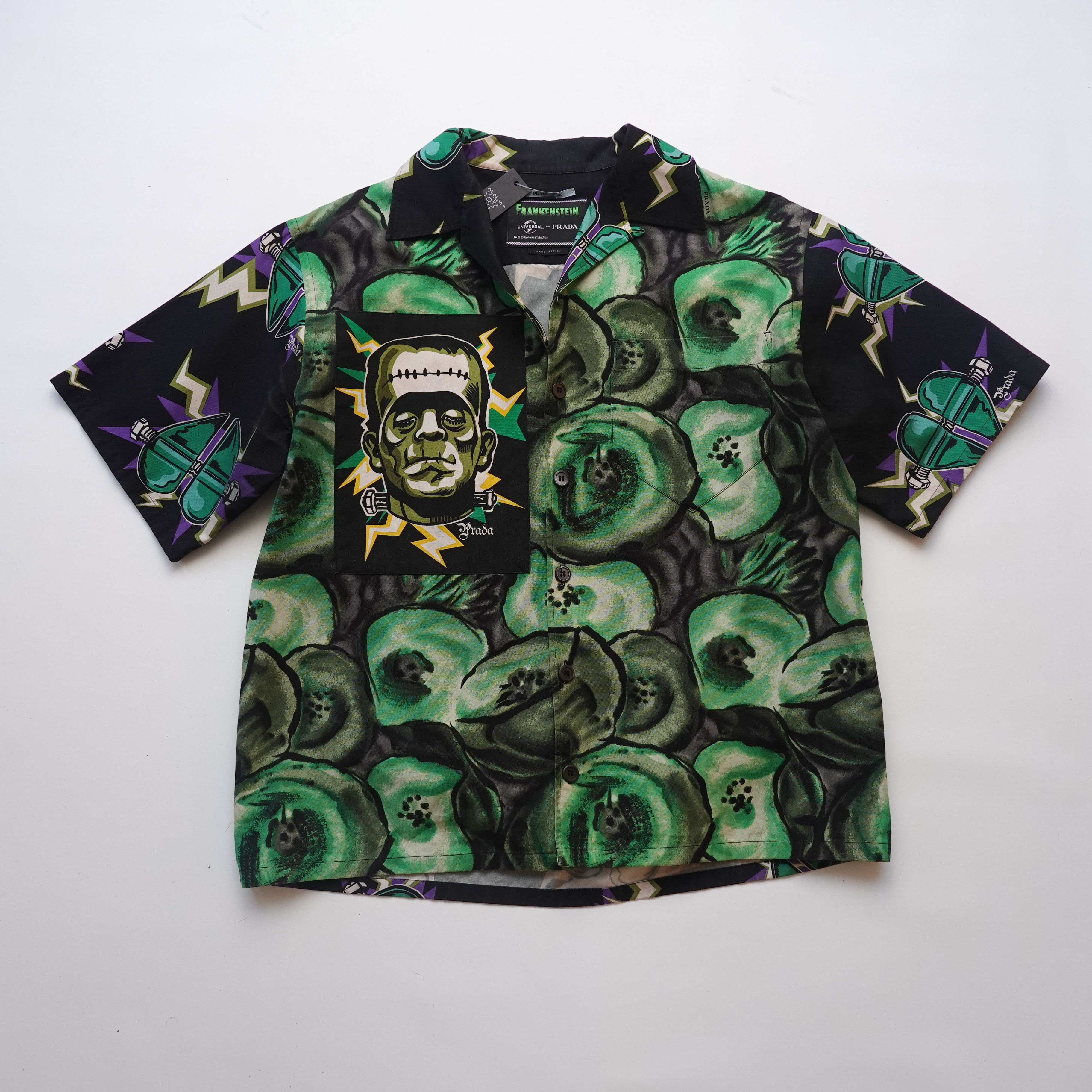 Prada Prada frankenstein bowling shirt (red roses) | Grailed