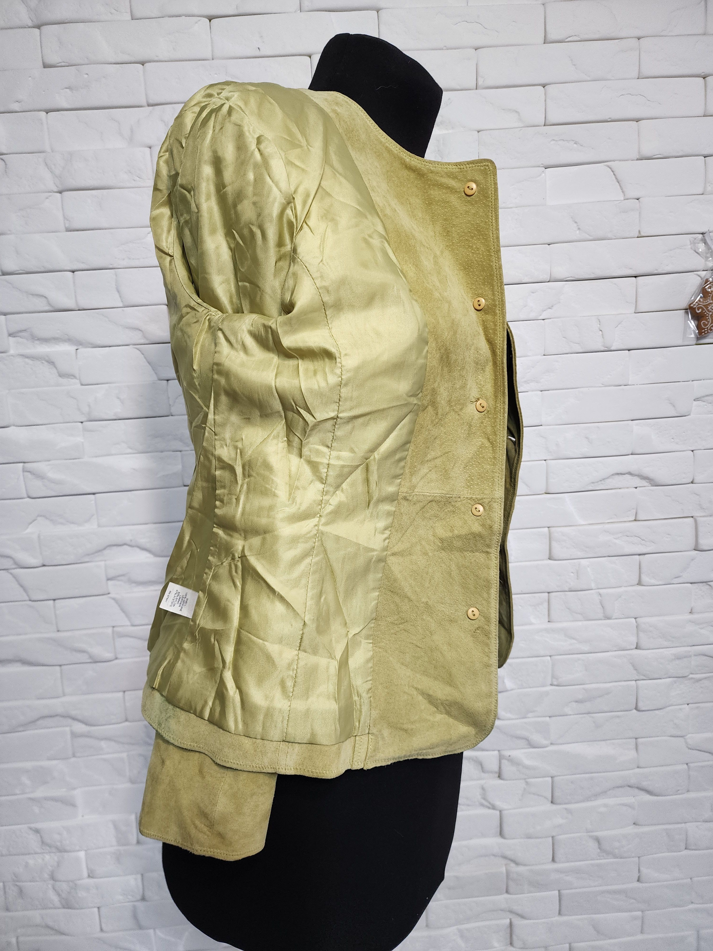 Other Green Suede Jacket: Women's Button-Up Leather Coat Size L / US 10 / IT 46 - 9 Thumbnail