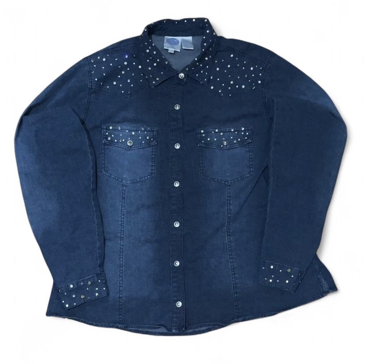 Other Rhinestone Denim Shirt Size US M / EU 48-50 / 2 - 1 Thumbnail