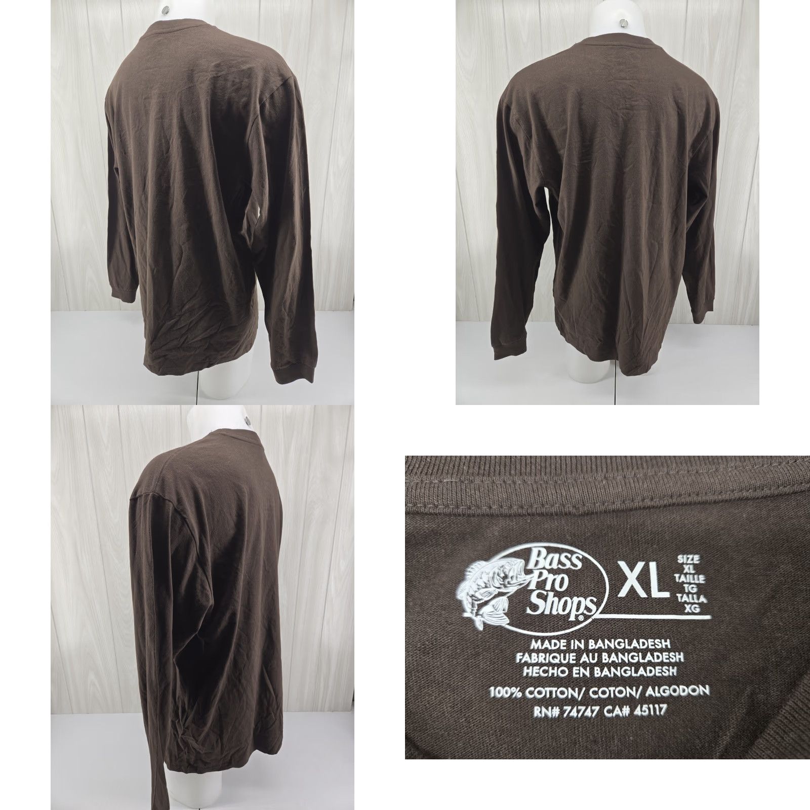 Bass Pro Shops VINTAGE Bass Pro Shops Adult Mens XL Long Sleeve T-Shirt Brown 1972 Fishing Logo Large Size US XL / EU 56 / 4 - 8 Thumbnail