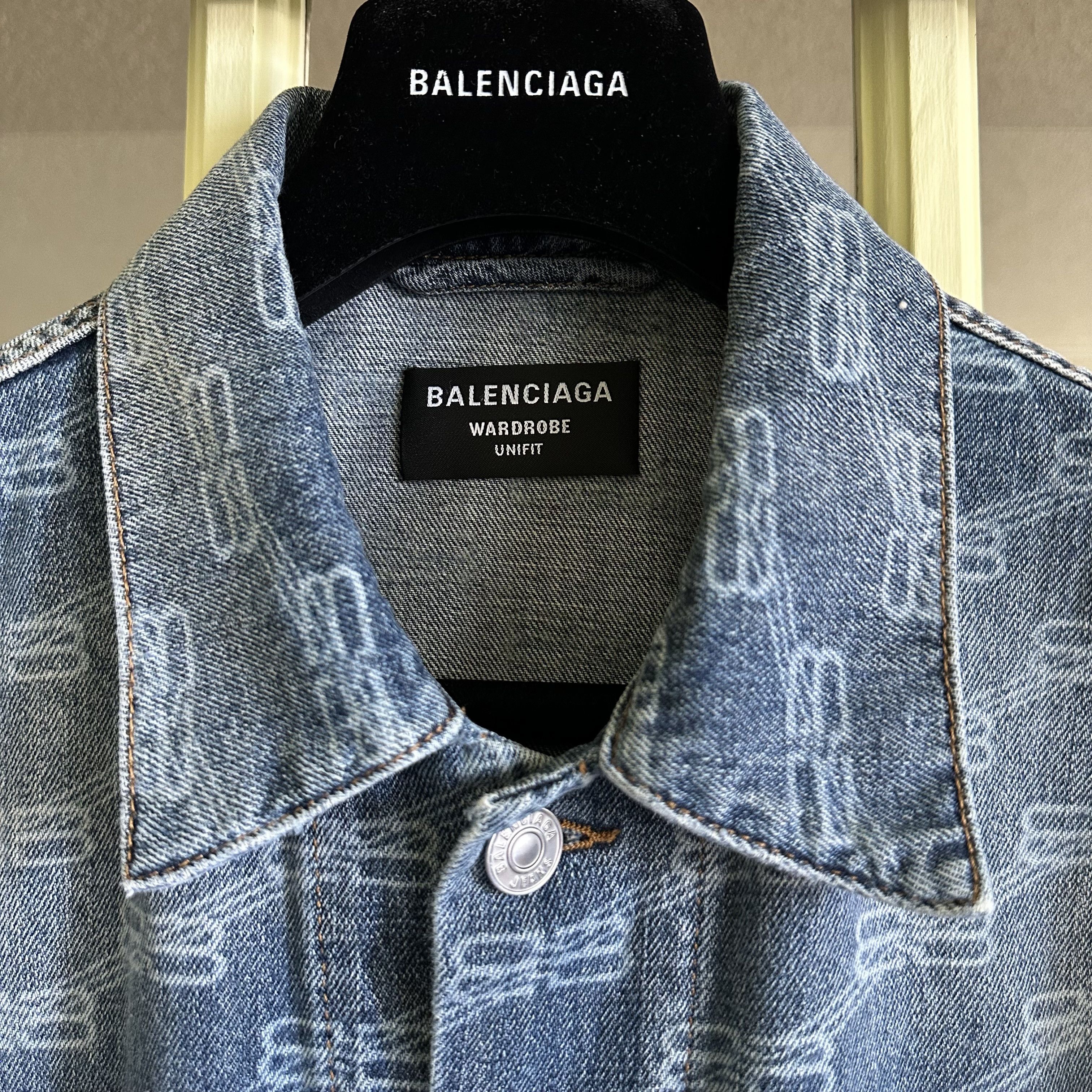 Balenciaga BALENCIAGA 'BB’ MONOGRAM Logo JACKET in ITALIAN DENIM Sz XS Size US XS / EU 42 / 0 - 5 Thumbnail