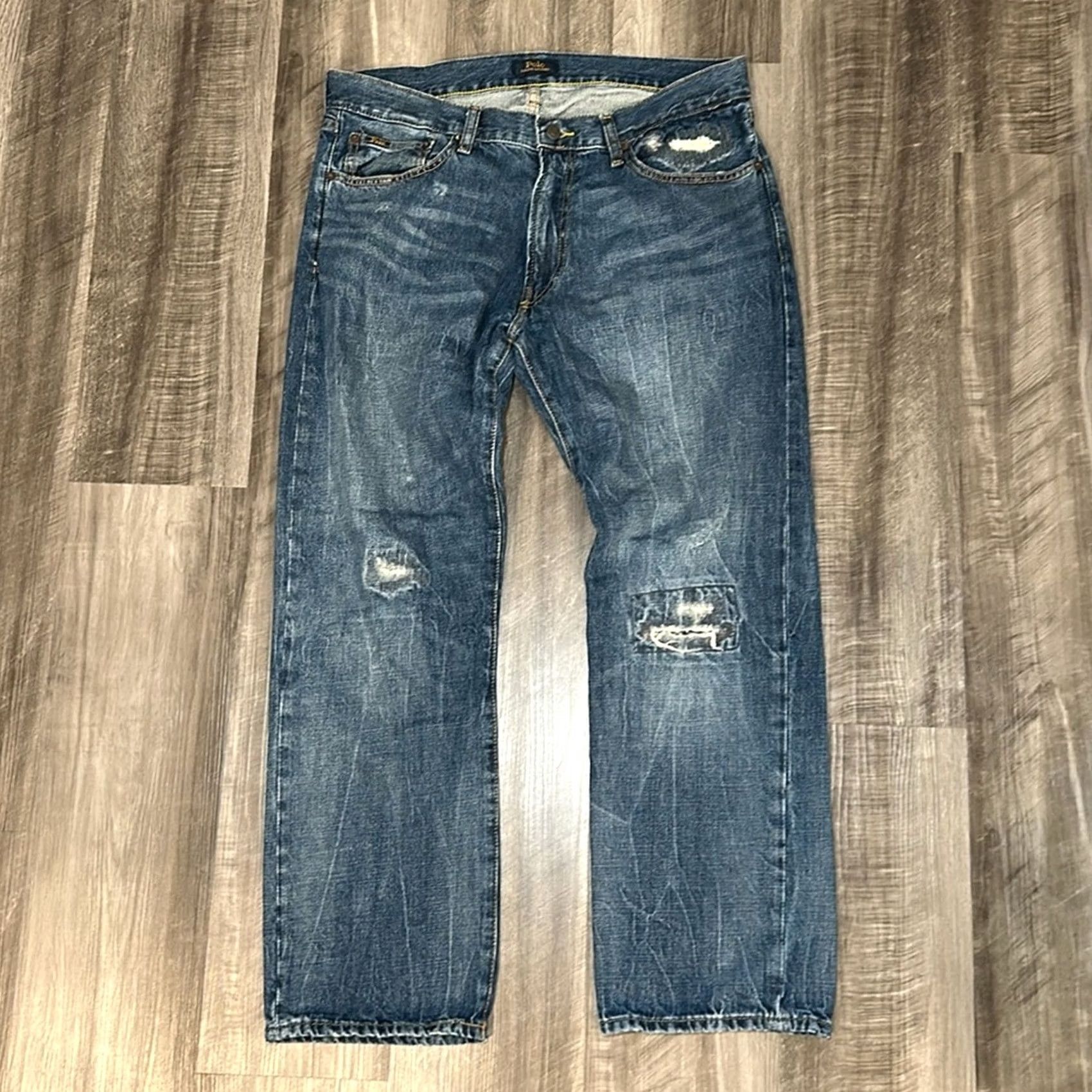 Polo Ralph Lauren Polo Ralph Lauren The Class Fit Patched Jeans - 34x30 Blue Mens 34 Regular Straight Jeans Size US S / EU 44-46 / 1 - 2 Thumbnail