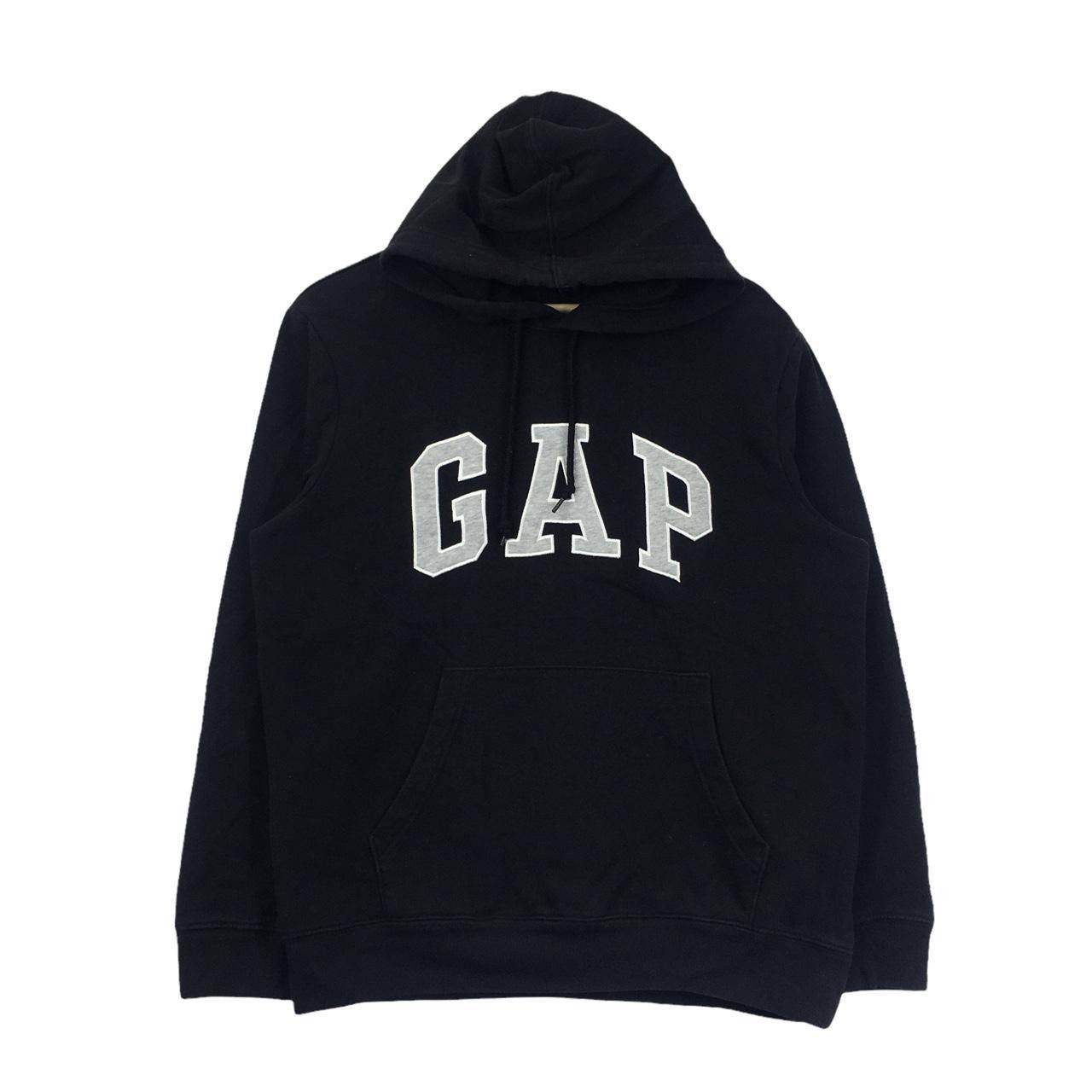 Gap Vtg GAP Box Logo Minimalist Black Hoodie World Size S / US 4 / IT 40 - 1 Thumbnail