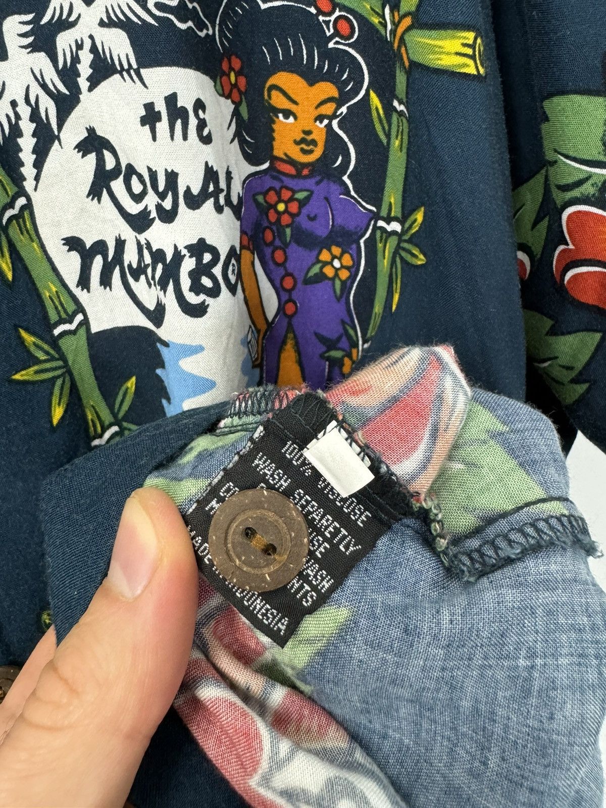 Mambo Vintage 90s MAMBO Shirt Traditional Tattoo Rayon Australia Size US M / EU 48-50 / 2 - 4 Thumbnail