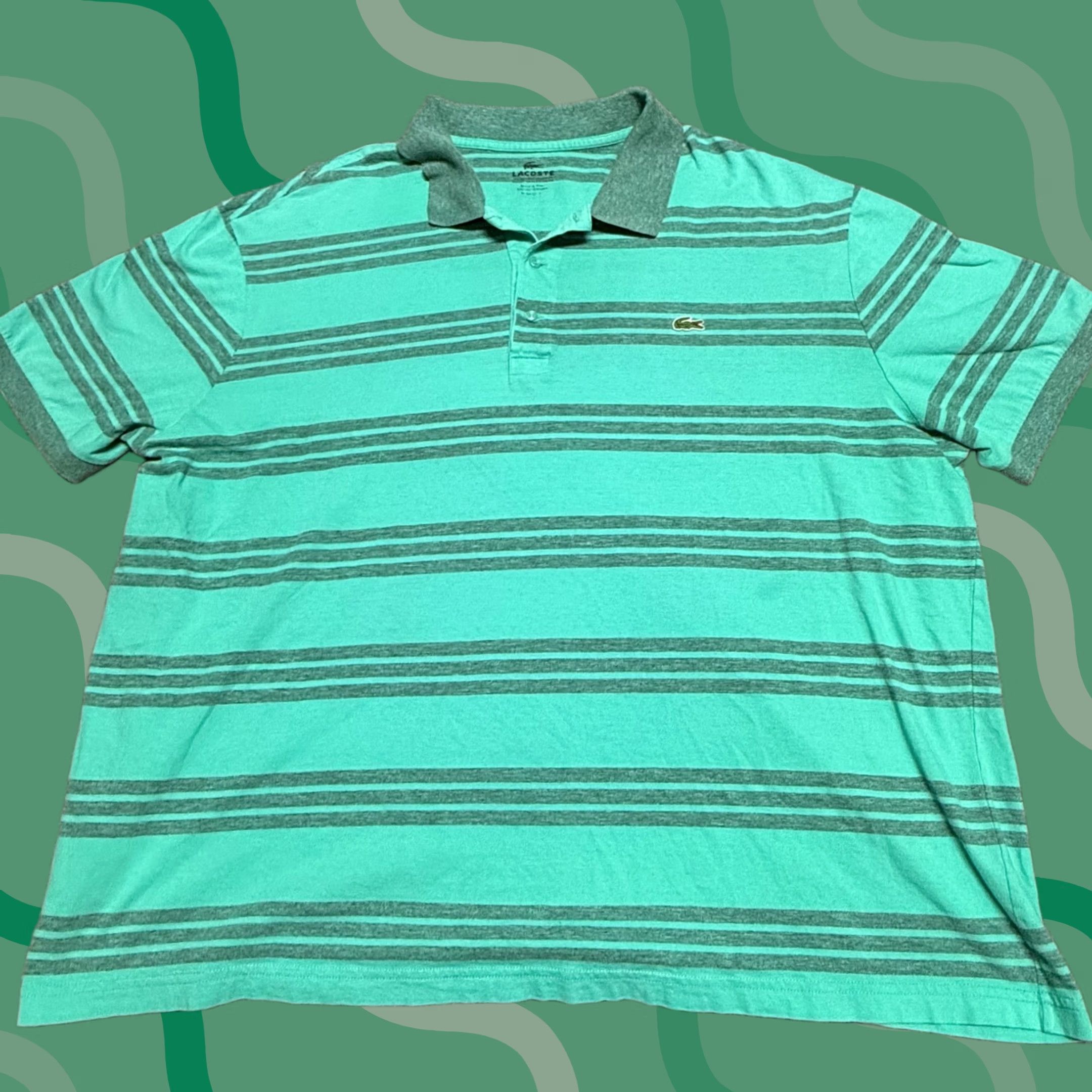 Lacoste Lacoste Polo Shirt Mens 9 Blue Striped Short Sleeve Cotton Blend Shirt Polo Casual Activewear Travel Mens Blue Striped 9 Size US M / EU 48-50 / 2 - 1 Thumbnail