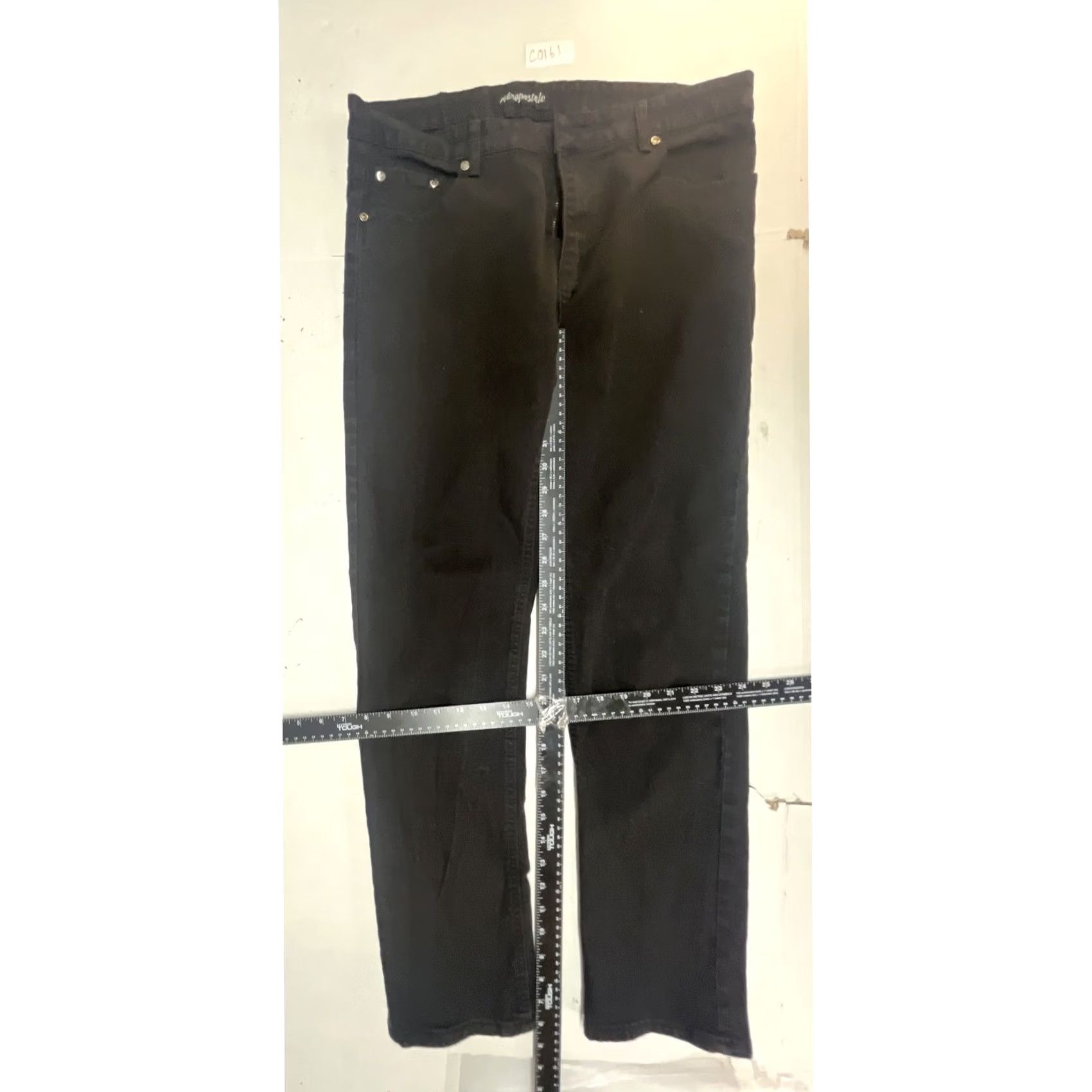 Aeropostale Aeropostale Mens Black Straight Leg Denim Jeans Stretch 34x32 Size US 34 / EU 50 - 3 Thumbnail