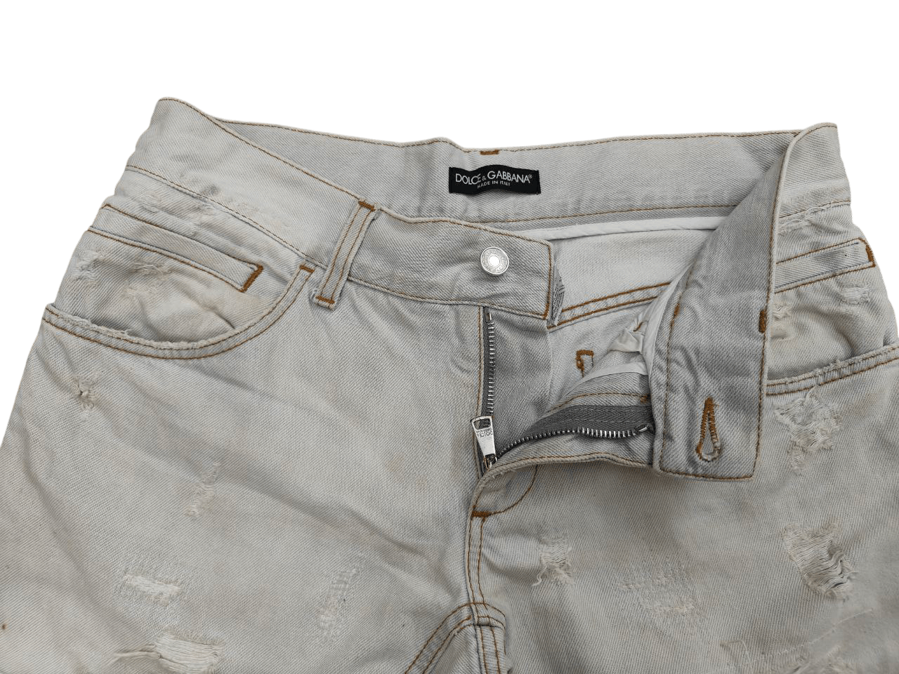 Dolce & Gabbana Dolce & Gabbana Distressed Denim Size US 33 - 5 Thumbnail