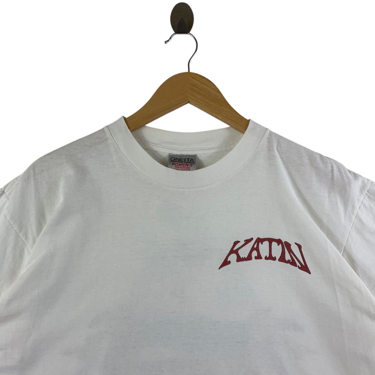 Vintage Vintage 90s KATIN big logo back hit spellout surfing Tee Size US L / EU 52-54 / 3 - 3 Thumbnail