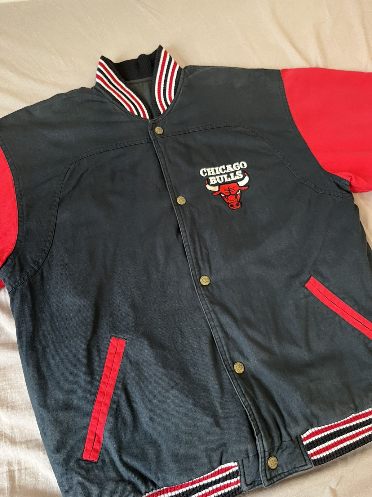 Starter Vintage 90s Chicago Bulls x Starter Reversible Bomber Jacket Size US L / EU 52-54 / 3 - 17 Thumbnail