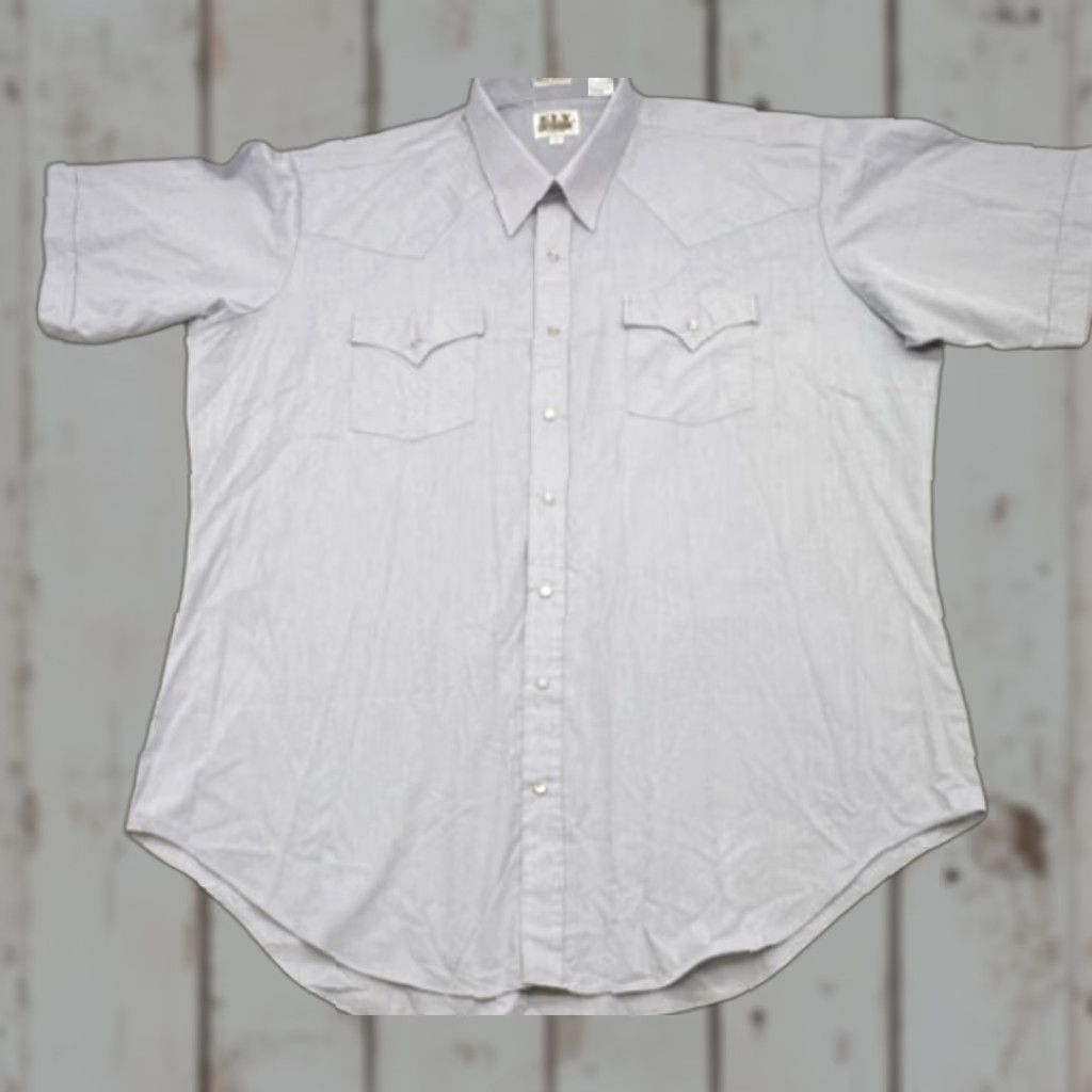 Vintage VINTAGE Ely Cattleman Western Shirt Mens 18 Tall Gray Short Sleeve Pearl Snaps 5570 Size US XXL / EU 58 / 5 - 1 Thumbnail