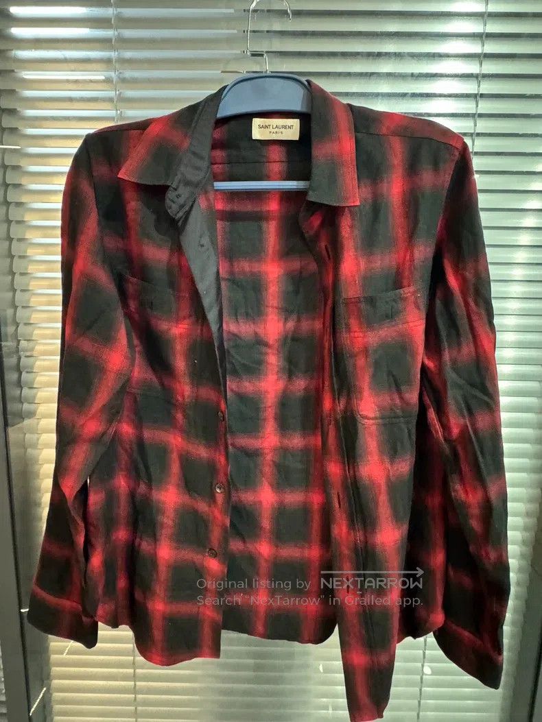 Saint Laurent Paris Saint Laurent Paris Plaid Shirt Size US M / EU 48-50 / 2 - 1 Thumbnail