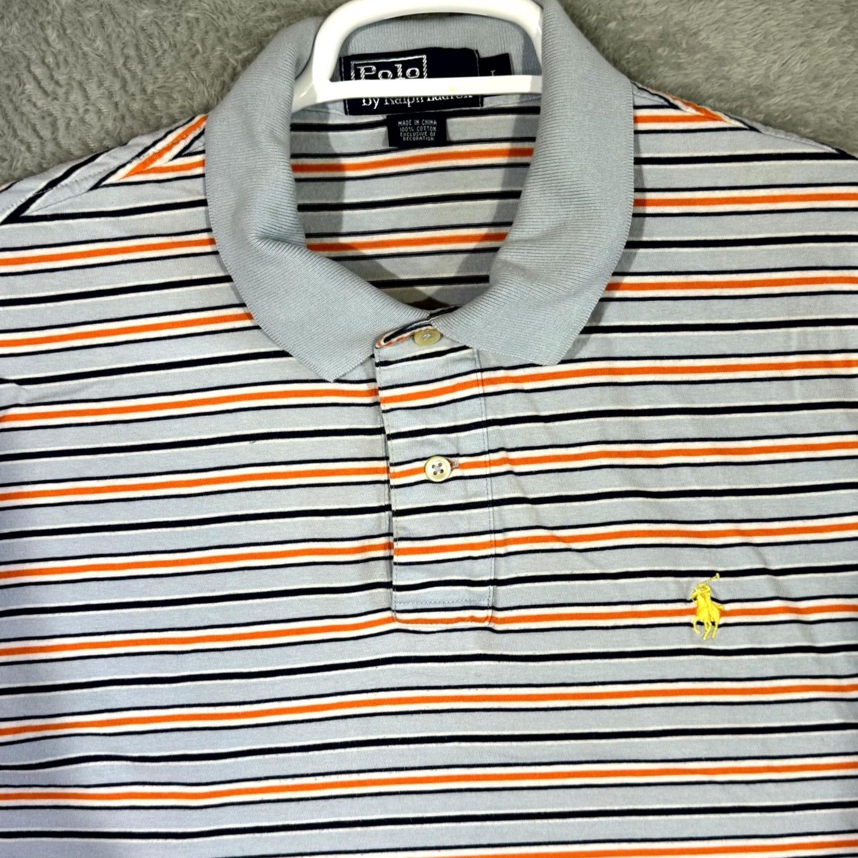 Polo Ralph Lauren Polo Ralph Lauren Men's Polo Shirt Large Blue Multi-Color Striped 100% Cotton Size US L / EU 52-54 / 3 - 4 Thumbnail