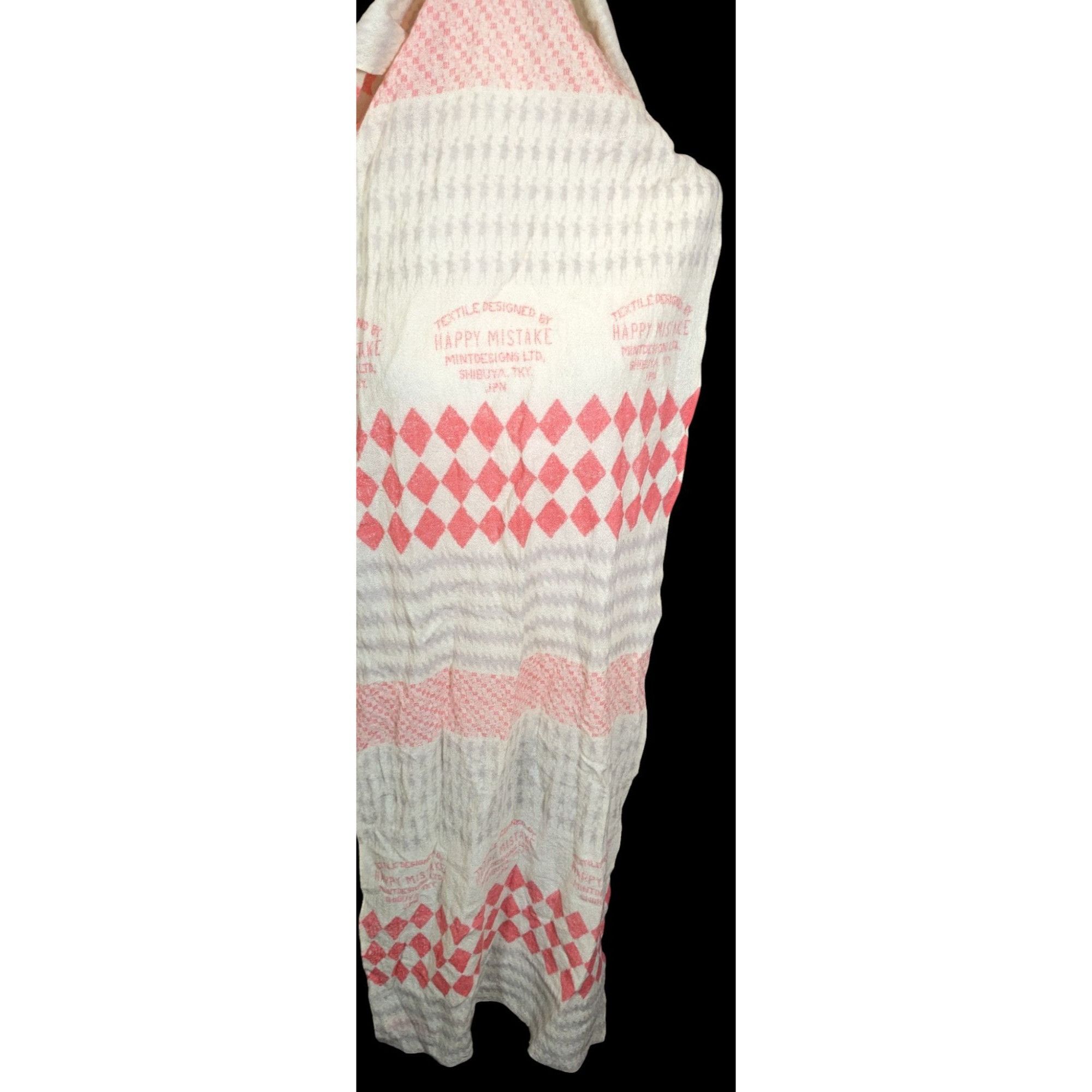 Other Mint Designs Happy Mistake Cream And Pink Scarf Made In Japa Size ONE SIZE - 2 Thumbnail