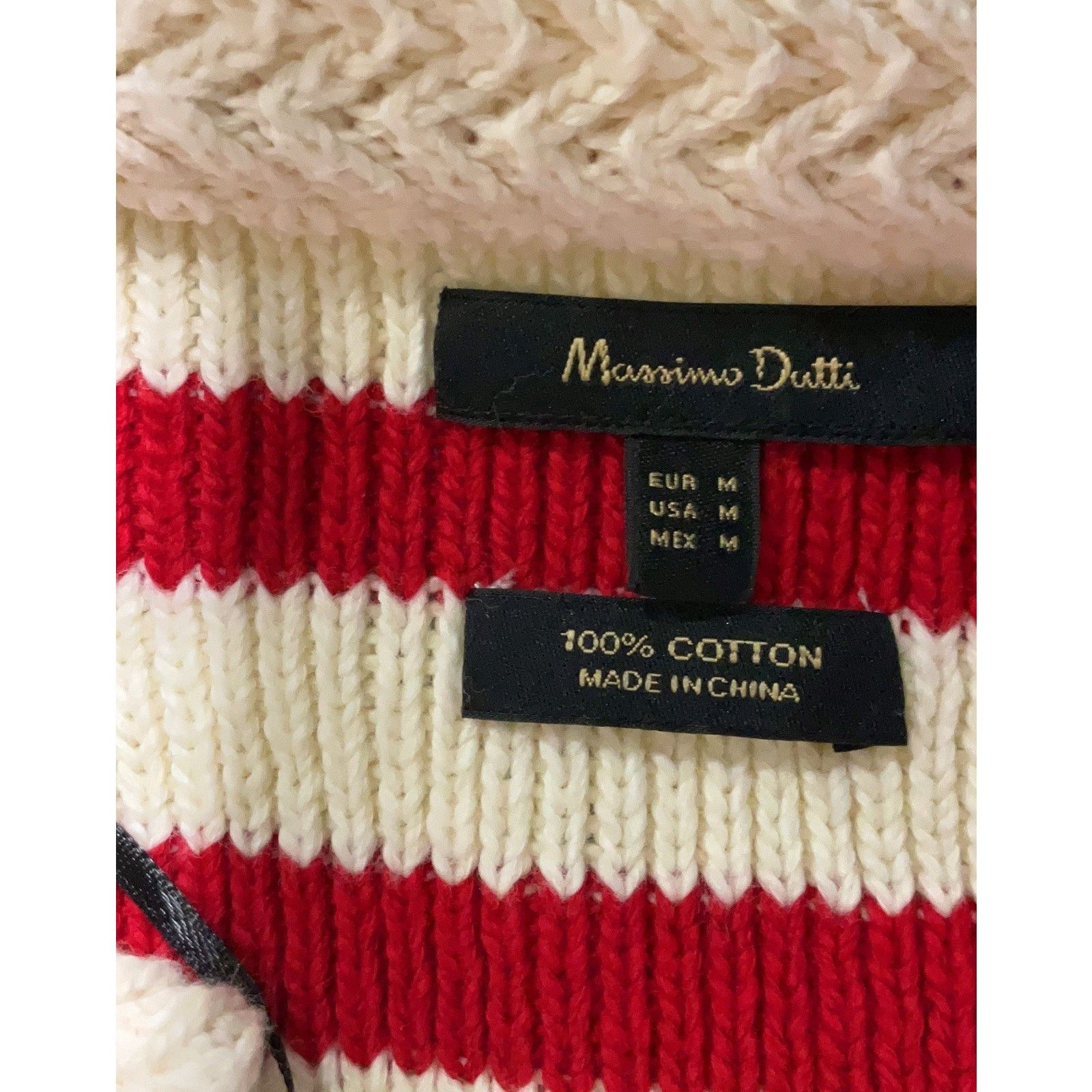 Massimo Dutti MASSIMO DUTTI striped knit cardigan Stripe gold buttons Red Size M / US 6-8 / IT 42-44 - 5 Thumbnail