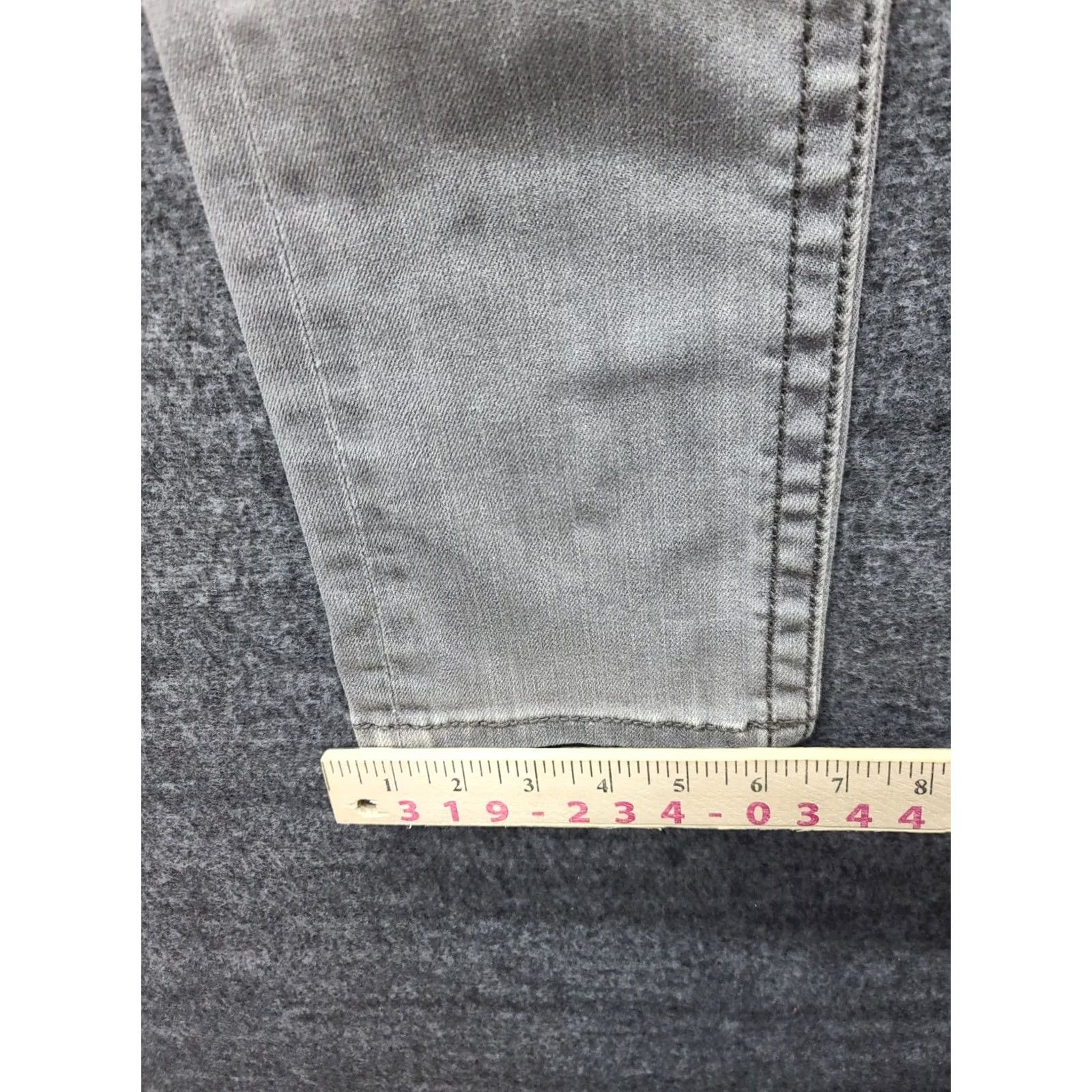 Vintage Rock Revival Jeans Womens 25 x 30 Celine Straight Leather Stitch Fleur De Lis Jeans Gray 5-Pocket Design Regular Cowboy Western Y2K Womens Size 42" / US 20 - 7 Thumbnail