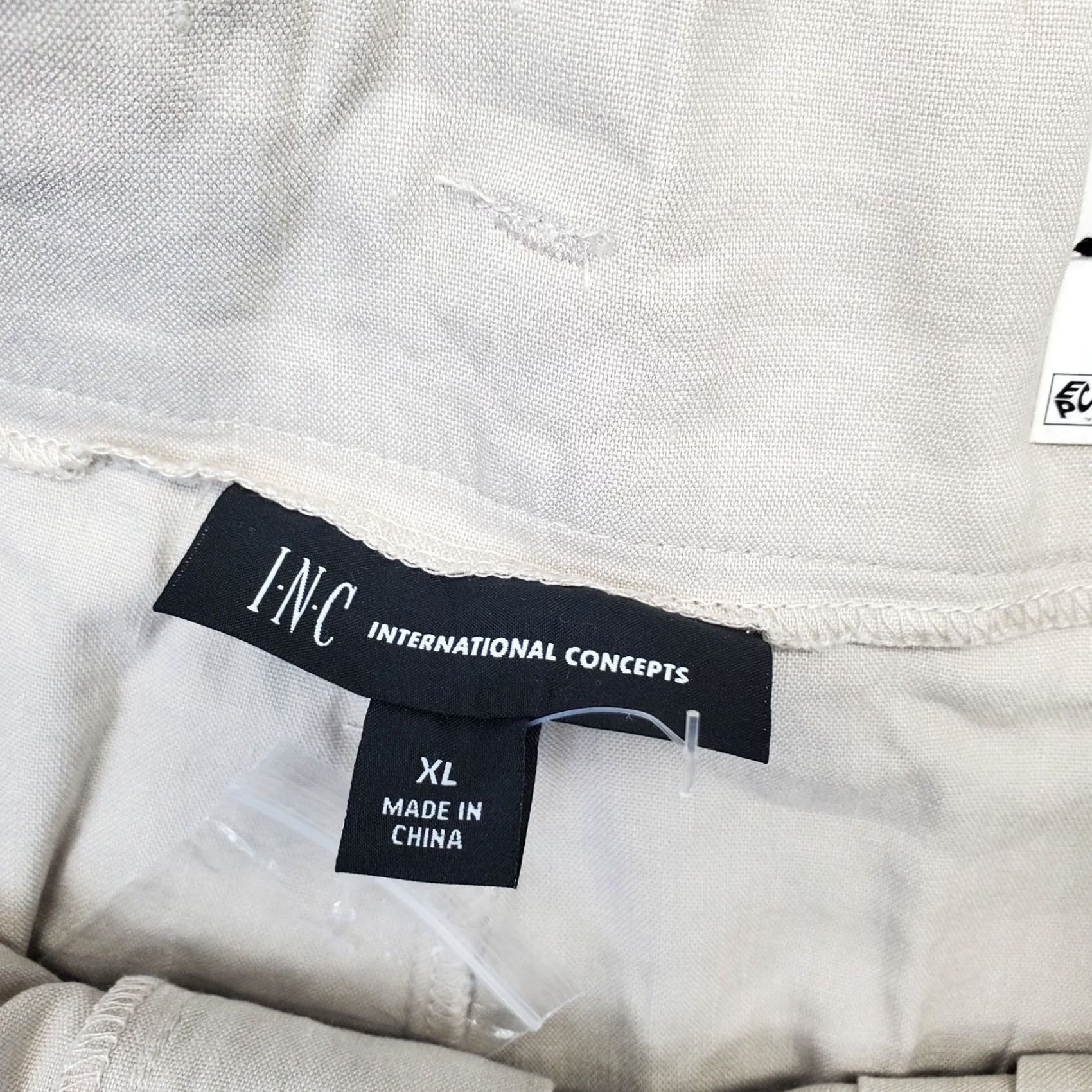 Vintage INC International Concepts Shorts Womens XL Tan Regular Tie Waist Mid Rise Linen Paperbag Shorts XL Tan Womens Size XL Adults Size 40" / US 18 - 6 Thumbnail