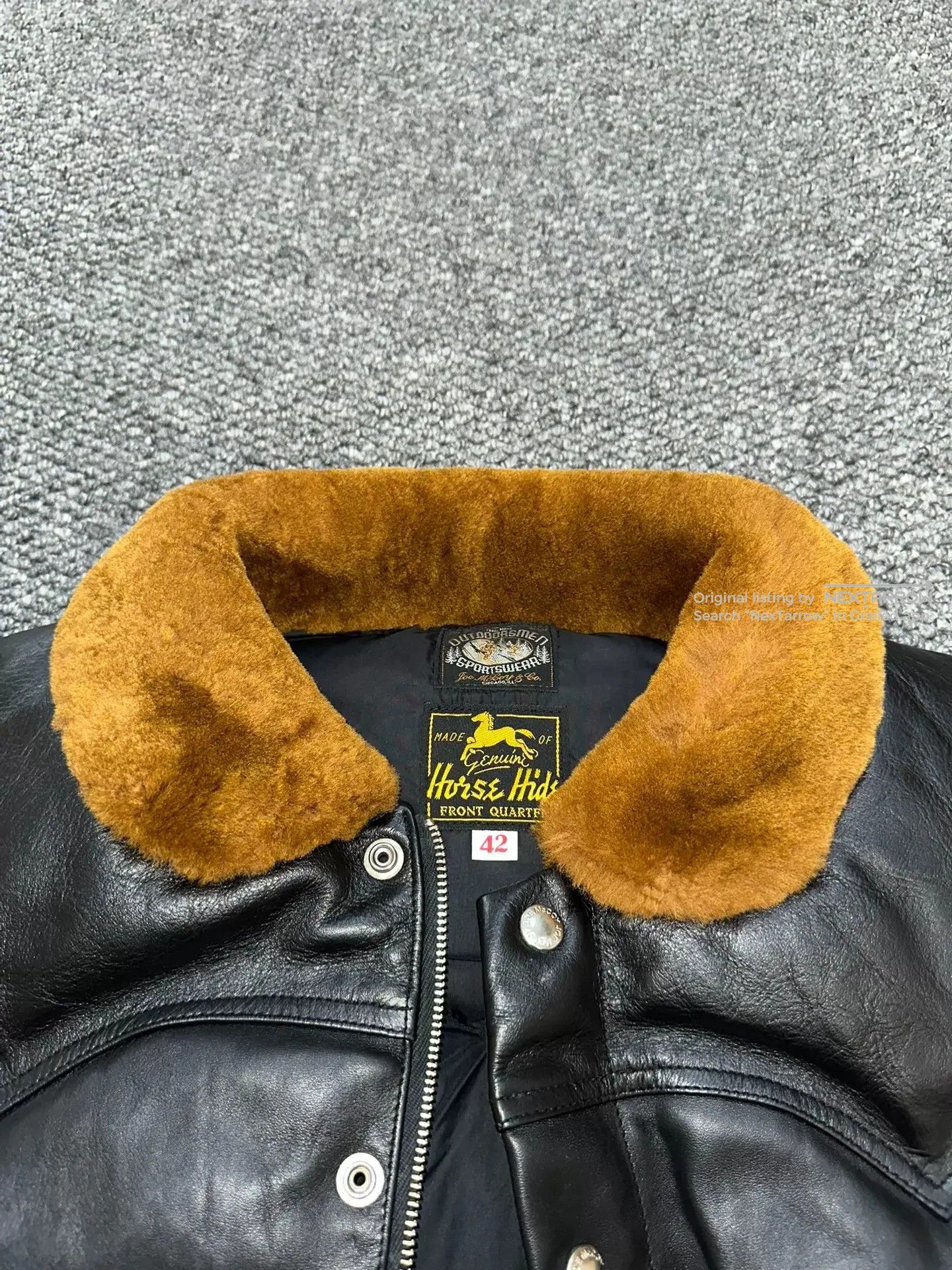 Real Mccoys Horsehide Down Vest 42/L-Xl in Black, Men's — image 3 of 4