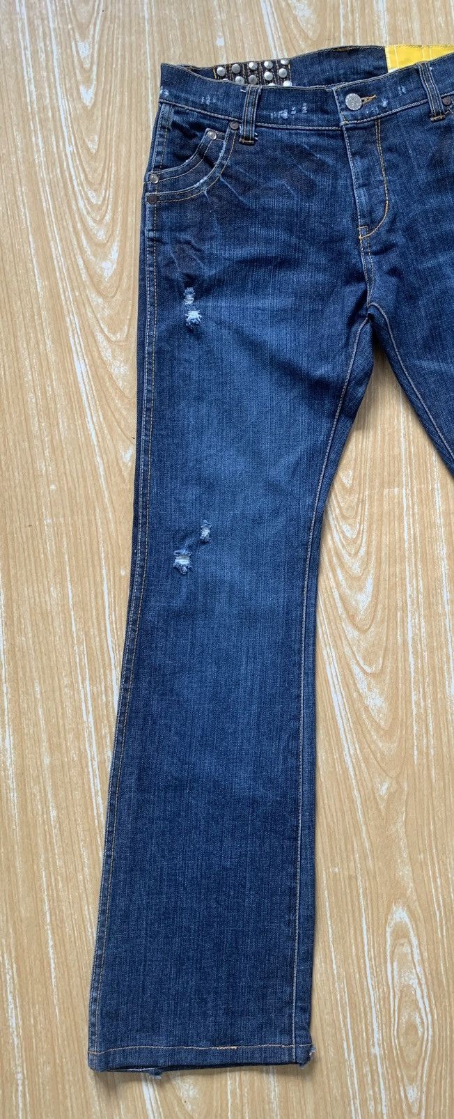 Japanese Brand 🔥 Ocean Pacific Distressed Flare Bootcut Unisex Jeans Pant Size US 27 - 10 Thumbnail