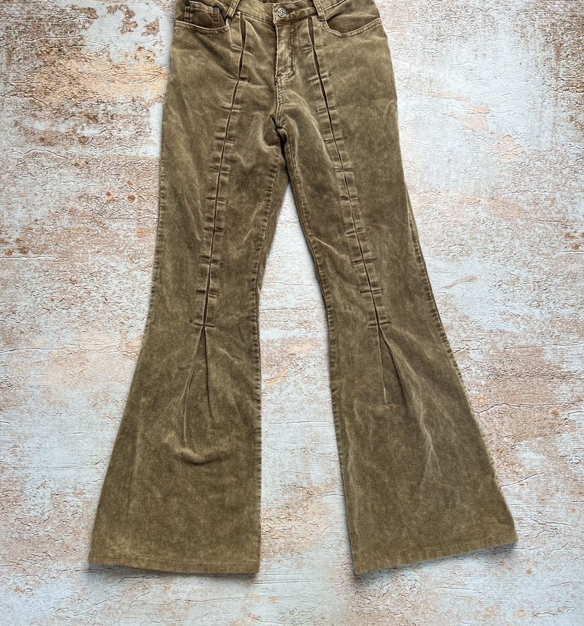 image of Avant Garde x If Six Was Nine Vintage Japanese Washed Flare Pants in Brown, Women's (Size 26)