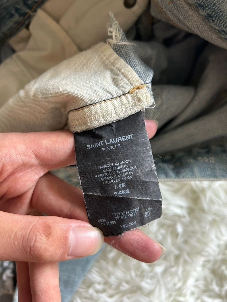 Saint Laurent Paris Saint Laurent Paris 14ss primary cattle with shallow erosio Size US 30 / EU 46 - 4 Thumbnail