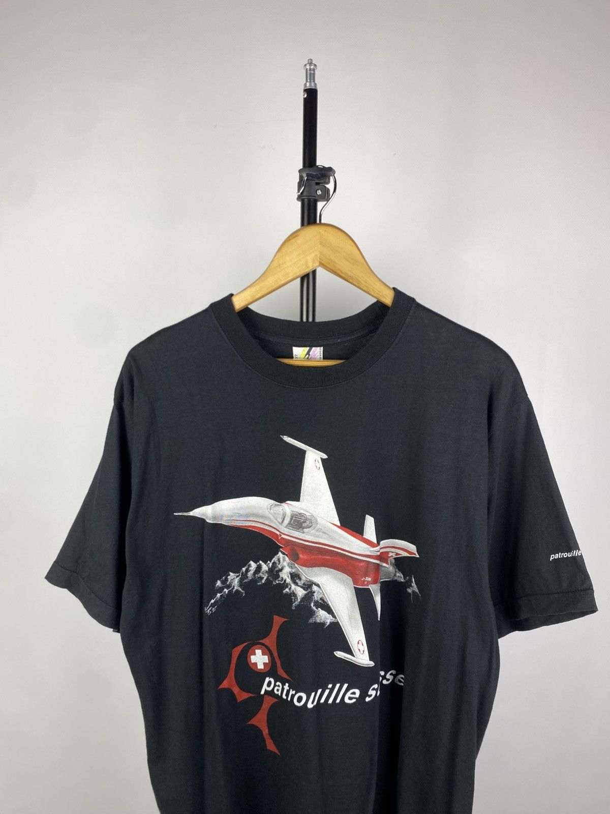 Vintage Vintage 90s Patrouille Suisse rare Pilot Army T Shirt Size US L / EU 52-54 / 3 - 4 Thumbnail