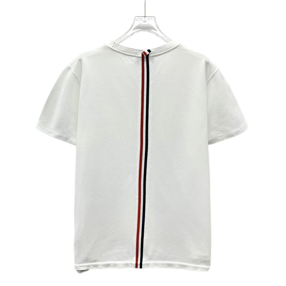 Thom Browne THOM BROWNE White Back Stripe Short Sleeve T-shirt K26WX Size US M / EU 48-50 / 2 - 2 Thumbnail
