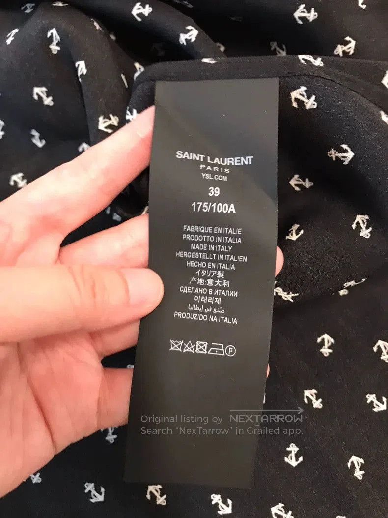 Other YSL Saint Laurent Silk Anchor Print Shirt. Size US M / EU 48-50 / 2 - 5 Thumbnail
