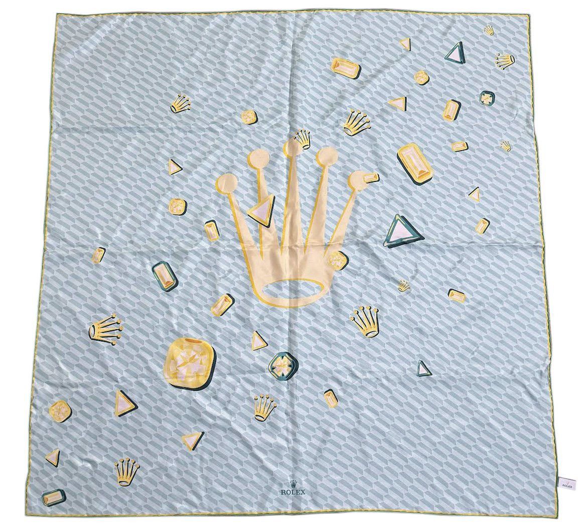 Rolex Hand Rolled Graphic Silk Scarf