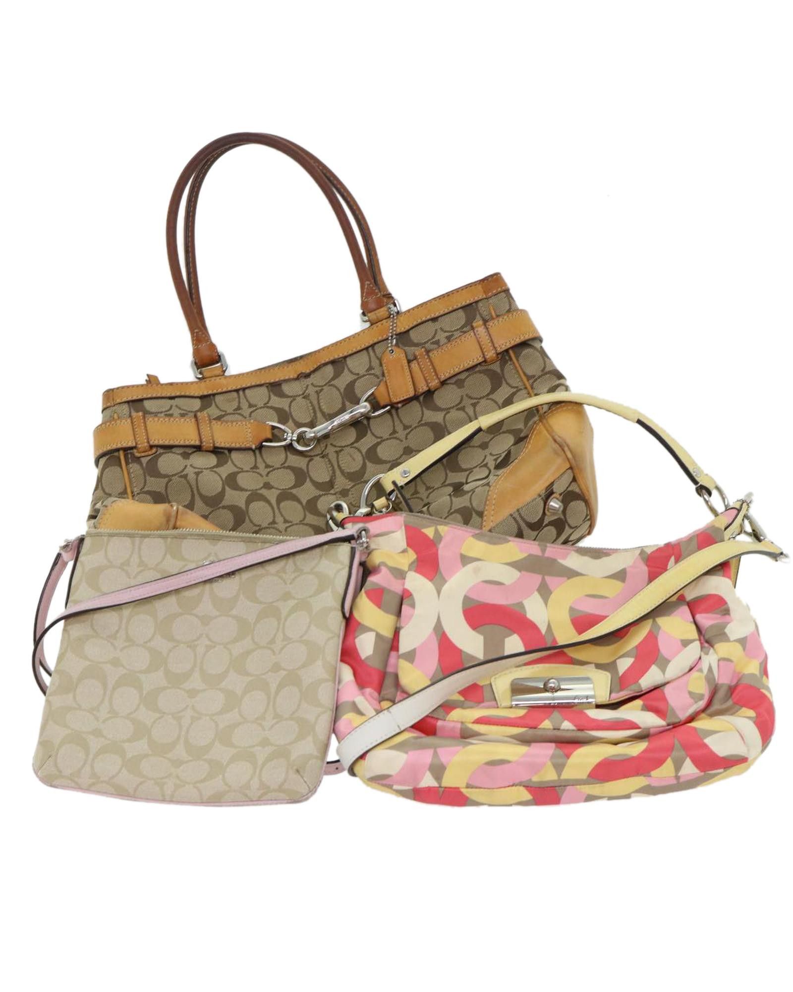 image of Coach Canvas Multicolor Shoulder Bag Set in Beige, Women's