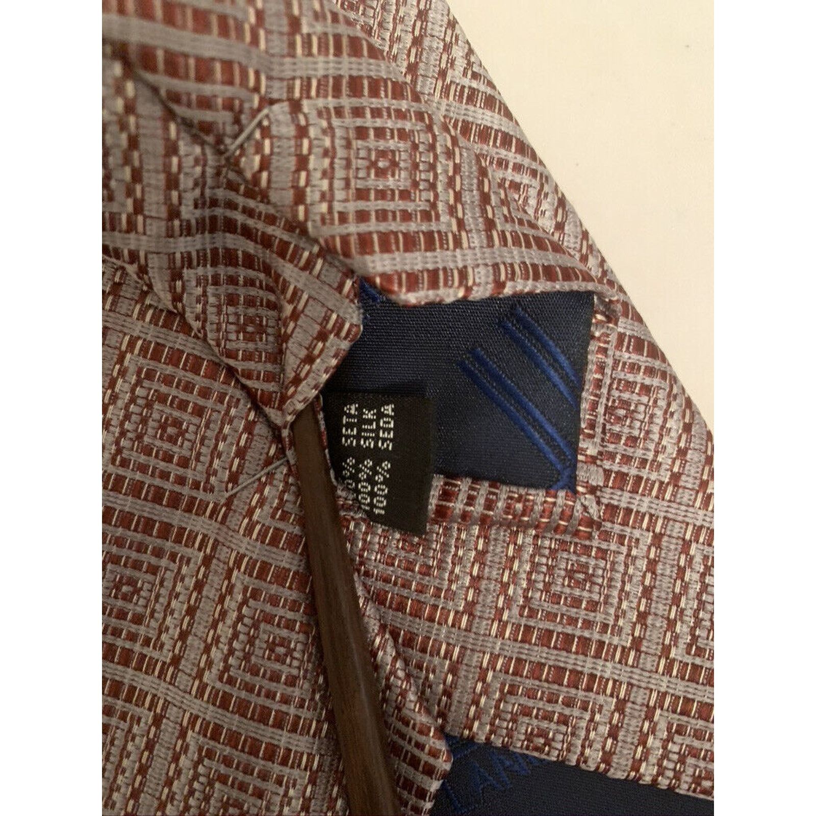 Lui di Lancetti Lancetti Silk Tie - GEOMETRIC Squares pattern Size ONE SIZE - 4 Thumbnail