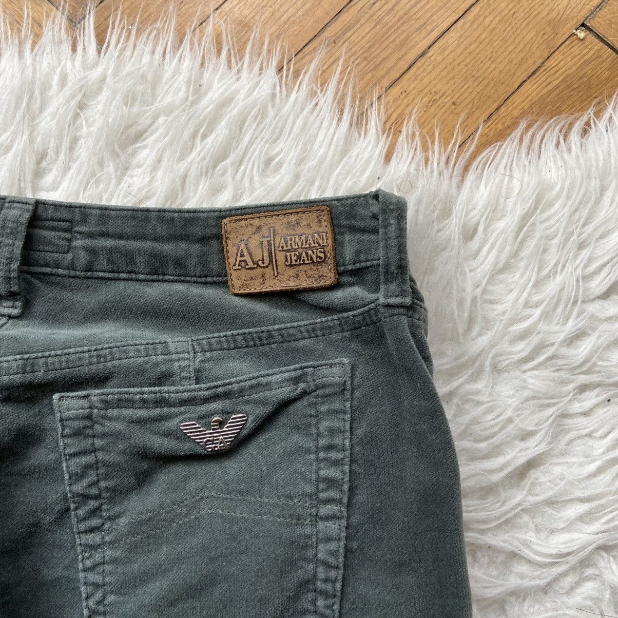 Armani 📌 Vintage Crazy Armani Jeans Velour Flared Pants Size US 32 / EU 48 - 5 Thumbnail
