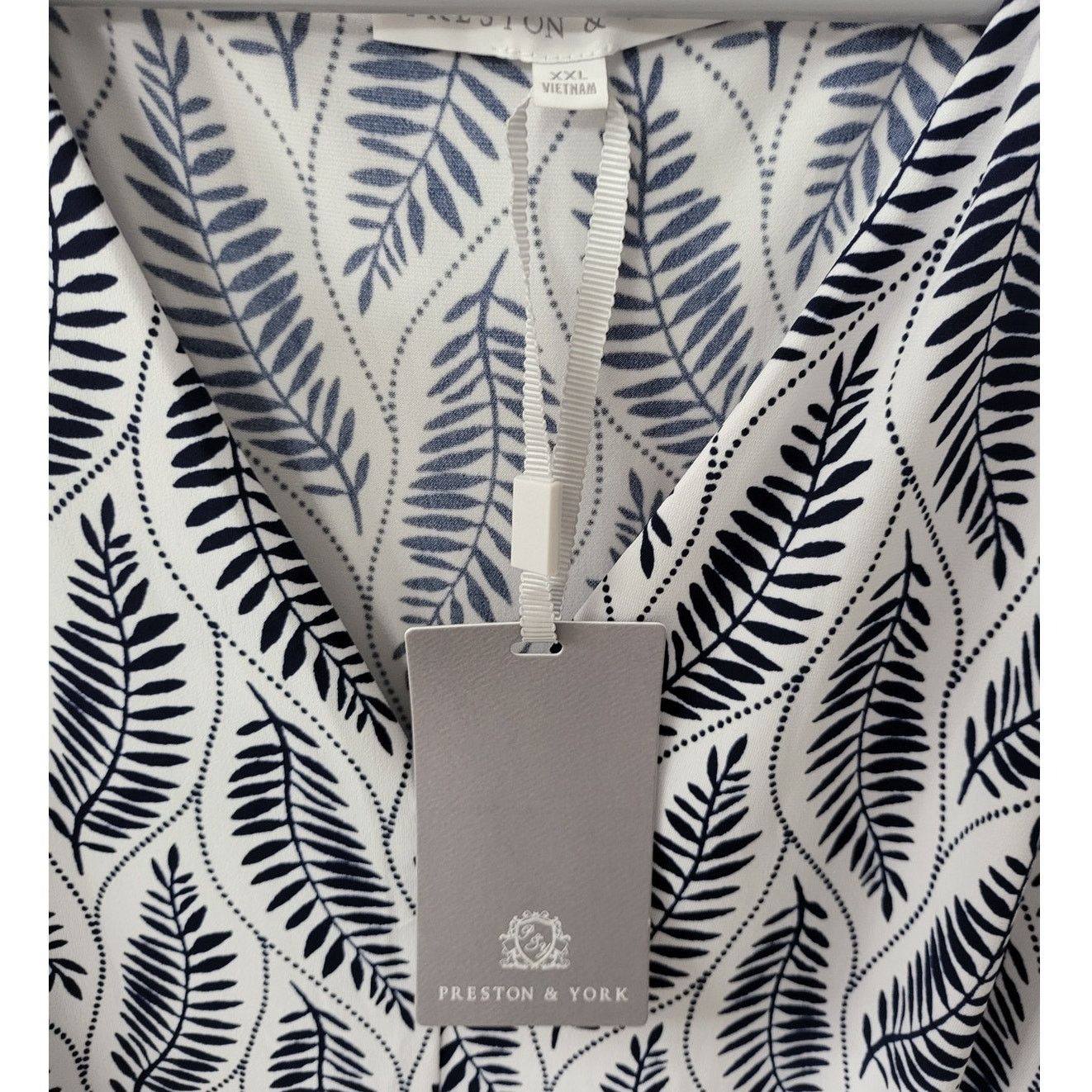 Preston & York Preston & York Sydney Jersey V Neck Dress/Navy Leaf - XXL Size XXL / US 16-18 / IT 52-54 - 3 Thumbnail