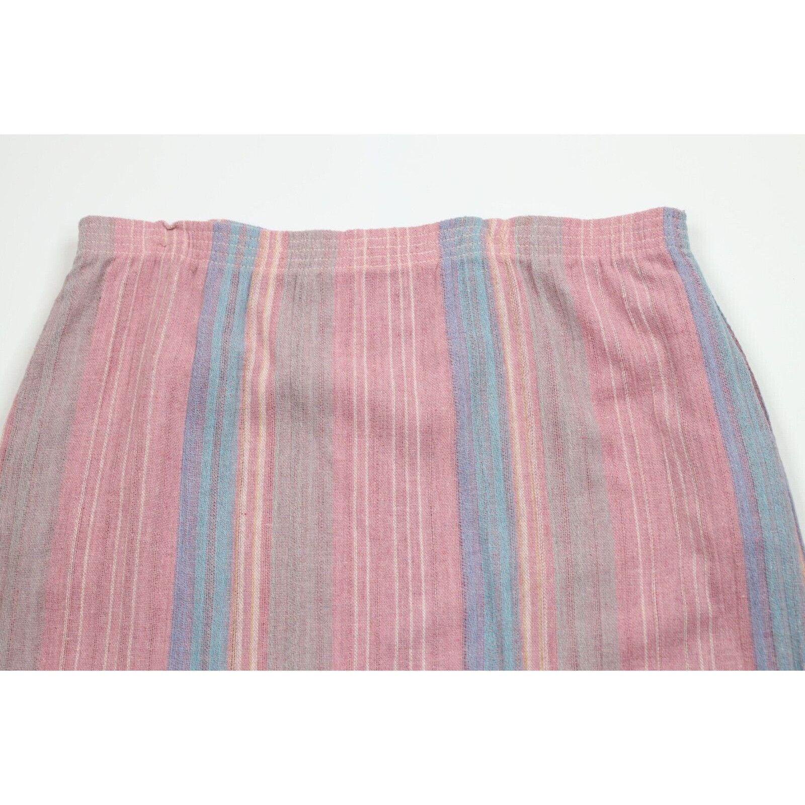 Vintage Vintage 70s Streetwear Pastel Wool Tweed Skirt Size 38" / US 16 / IT 52 - 2 Thumbnail