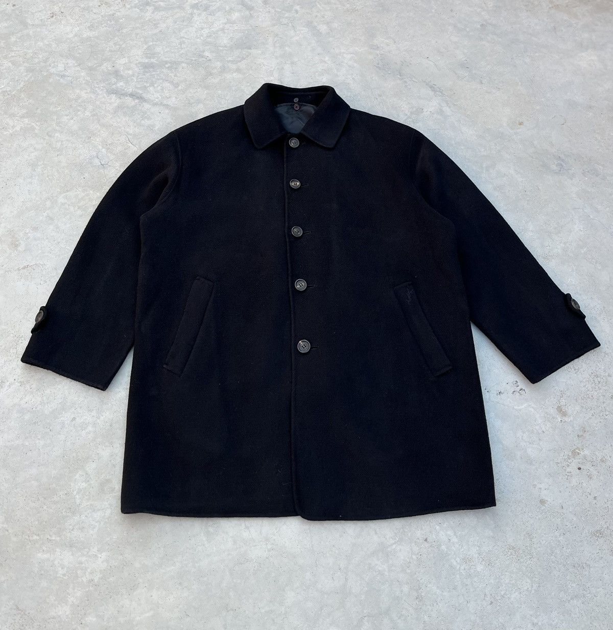 Yves Saint Laurent YVES SAINT LAURENT HEAVY WOOLLEN COAT Size US M / EU 48-50 / 2 - 2 Thumbnail