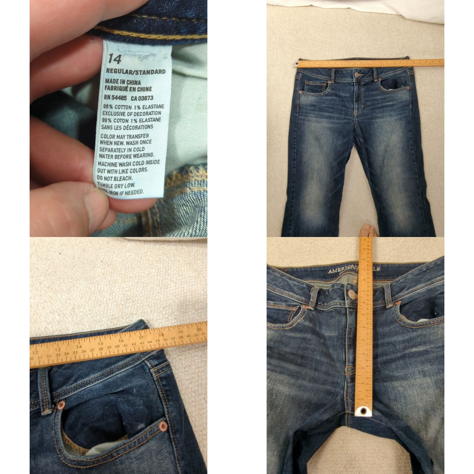 American Eagle Outfitters American Eagle Outfitters Jeans Womens Regular Kick Boot Medium Blue Denim Stretch 5-Pocket Logo Bootcut Vintage No N/A Size 36" / US 14 / IT 50 - 8 Thumbnail