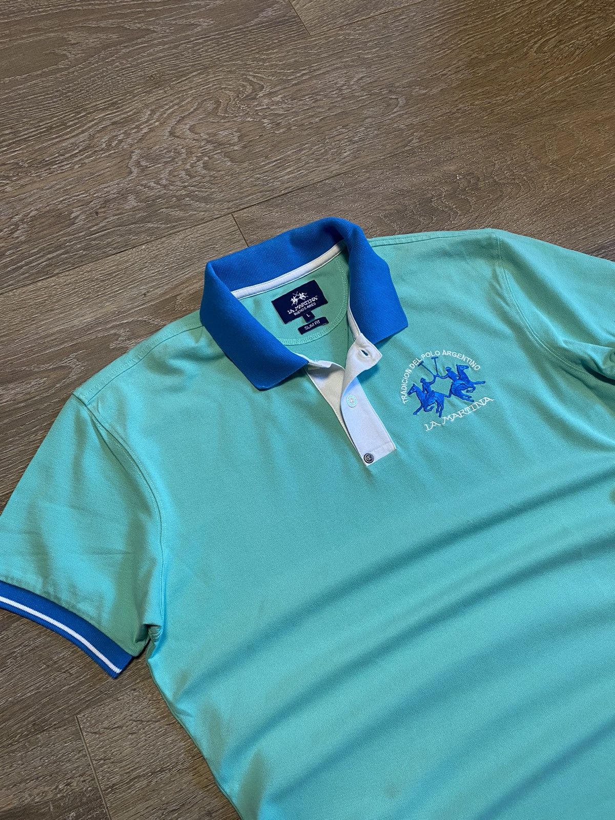 La Martina × Vintage Vintage La Martina Polo Tshit Emerald Size US L / EU 52-54 / 3 - 4 Thumbnail
