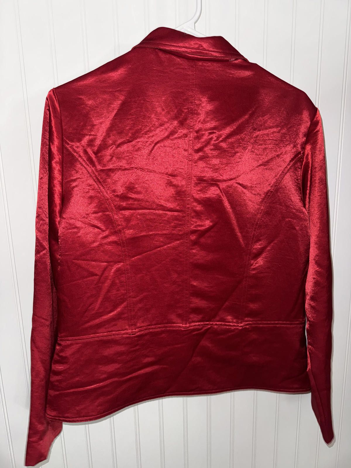 Chicos Chico's Red Satin Blazer Jacket Size 1 Size M / US 6-8 / IT 42-44 - 2 Thumbnail