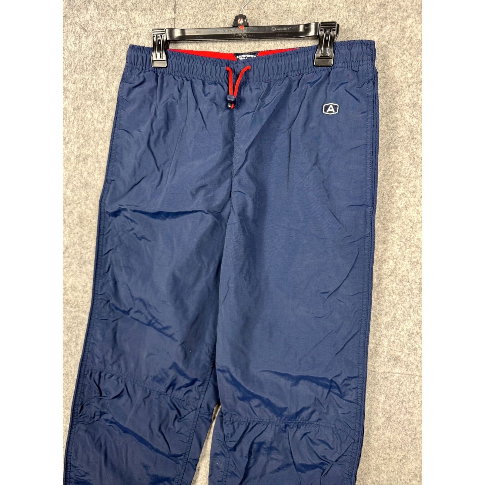 Abercrombie & Fitch VINTAGE Abercrombie & Fitch Pants Track Windbreaker 90s Y2K Gym Zip Mens Medium Blue Nylon Straight 29in Inseam Regular Lined Zip Waist 32in Size US 31 - 3 Thumbnail