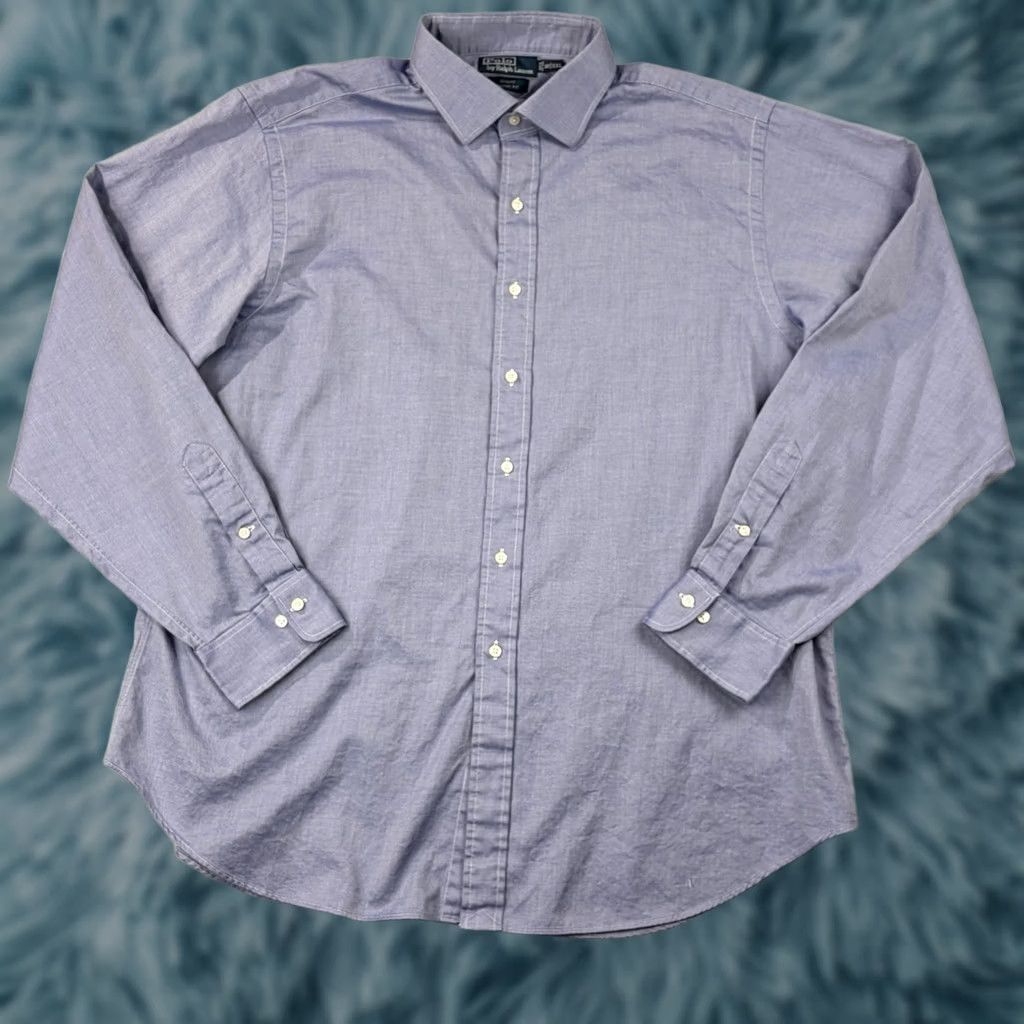 Polo Ralph Lauren Polo Ralph Lauren Dress Shirt Mens 2XL Blue Shirt Reg ent Classic Fit 100% Cotton Button-Down Collar Long Sleeve Buckle? Size 48R - 1 Thumbnail