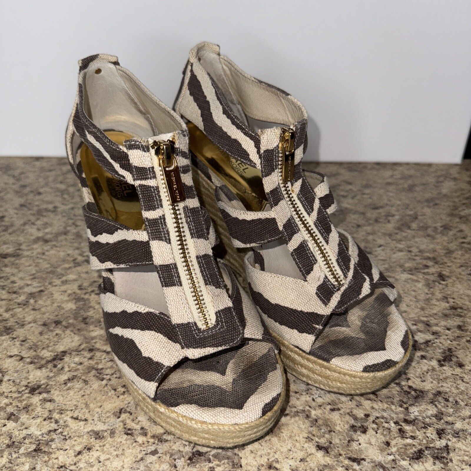 Michael Kors Michael Kors Size 7.5M Berkley Espadrille Wedge Sandal 4" Size US 7.5 / IT 37.5 - 1 Thumbnail