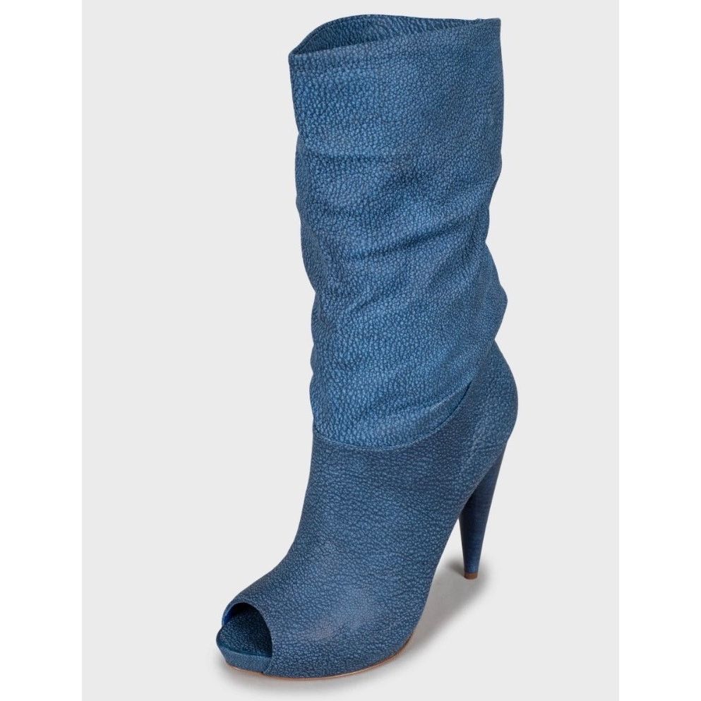 Alexander McQueen NWB Alexander McQueen Blue Leather Open Toe Boots Sz.39,5 Size US 9.5 / IT 39.5 - 3 Thumbnail